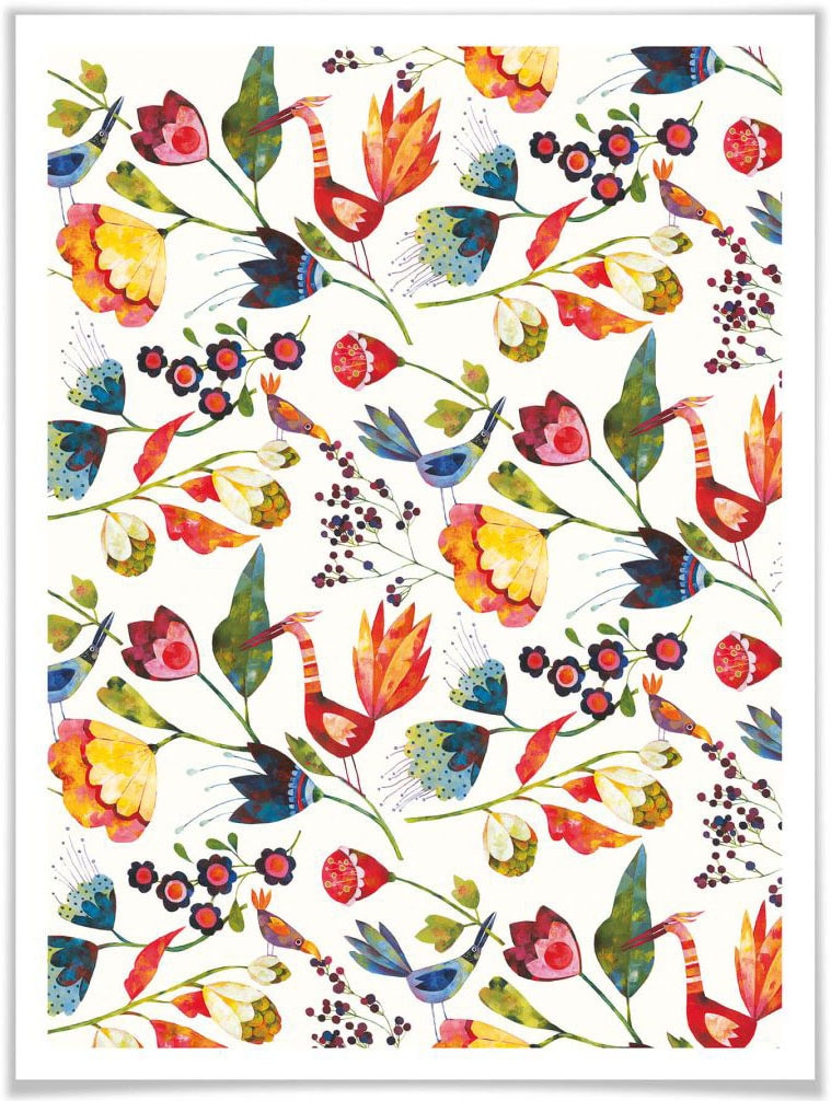 | Blumen Wandposter Vögel«, Bild, BAUR bestellen »Märchen Wandbild, Vögel, (1 und Wall-Art Poster, Wandbilder St.), Poster
