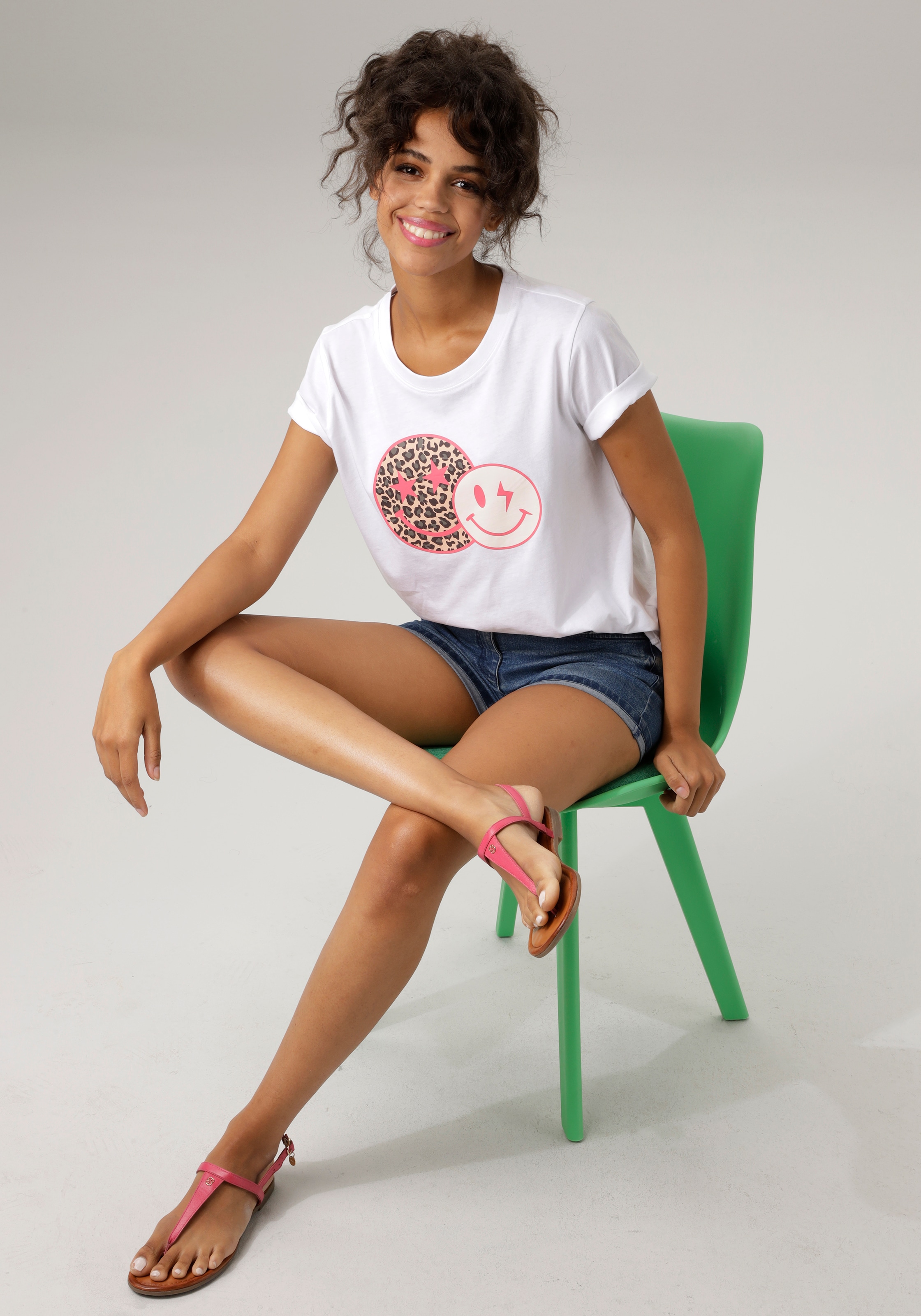 bedruckt mit CASUAL | Smileys kaufen für BAUR coolen T-Shirt, Aniston