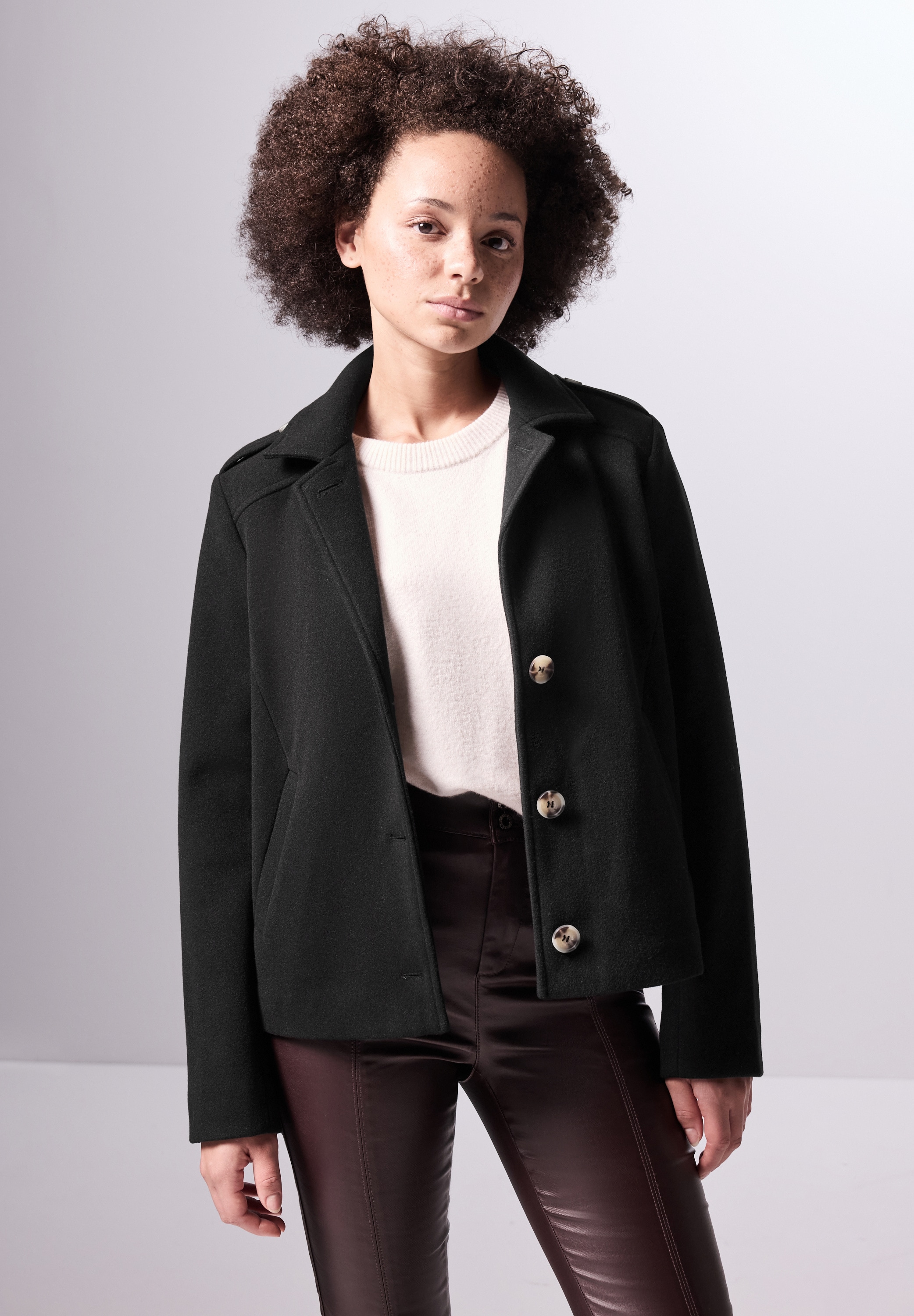 STREET ONE STUDIO Kurzjacke be Kapuze su Reverskragen