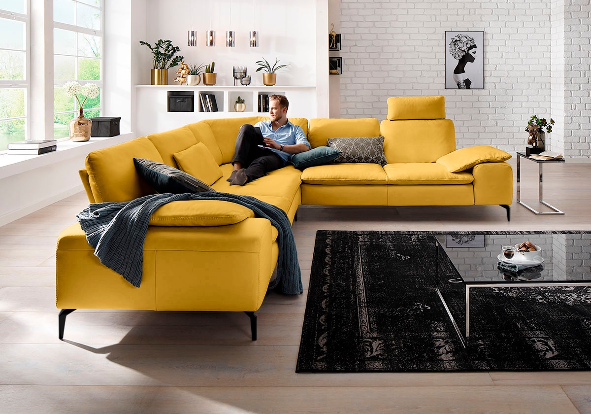 W.SCHILLIG Ecksofa "valentinoo, Designsofa, elegant und bequem, L-Form" mit Sitztiefenverstellung, Breite 318 cm
