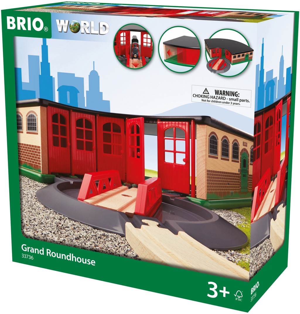 BRIO® Spielzeugeisenbahn-Gebäude »BRIO® WORLD, Großer Ringlokschuppen«, FSC® - schützt Wald - weltweit