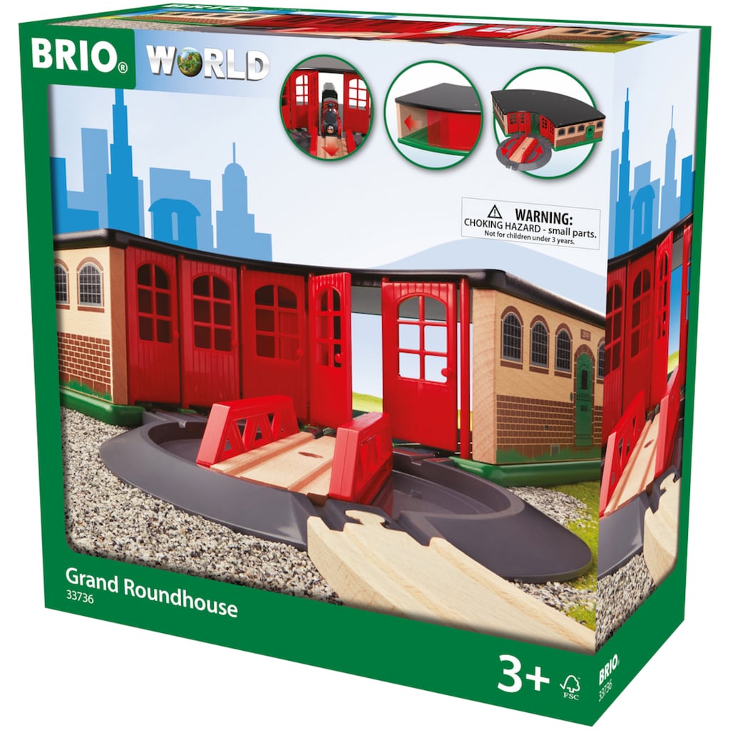BRIO® Spielzeugeisenbahn-Gebäude »BRIO® WORLD, Großer Ringlokschuppen«