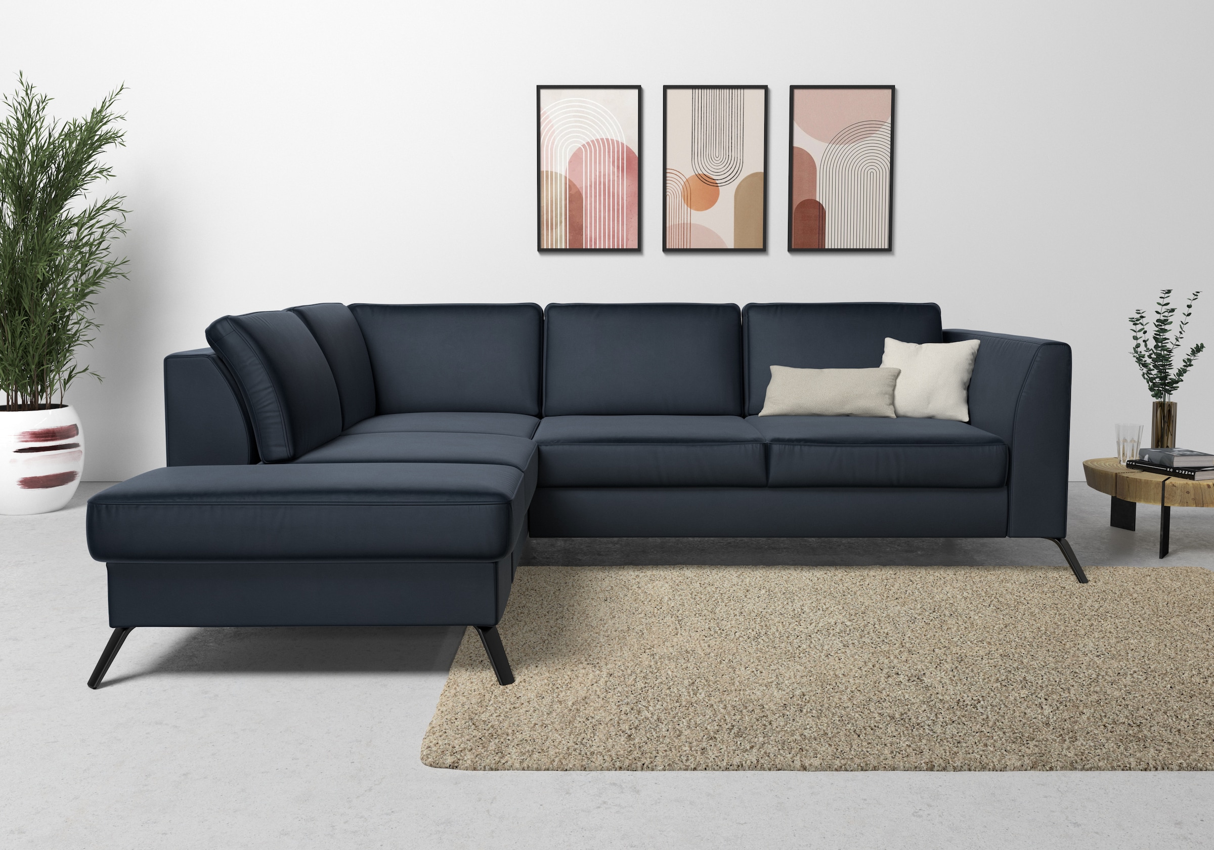 sit&more Ecksofa "Olsen L-Form" inklusive Sitztiefenverstellung, optional Schlaffunktion, 15cm hoch