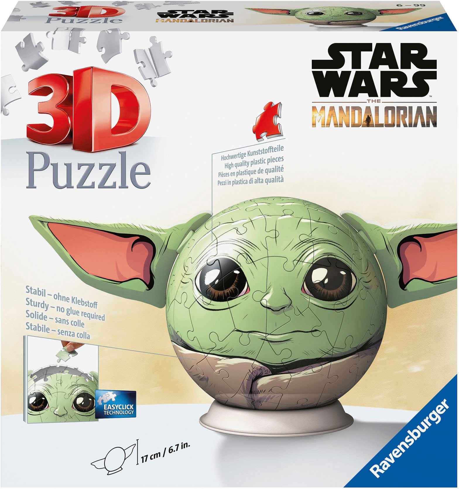 Puzzleball »Mandalorian Grogu mit Ohren«, Made in Europe; FSC®- schützt Wald - weltweit