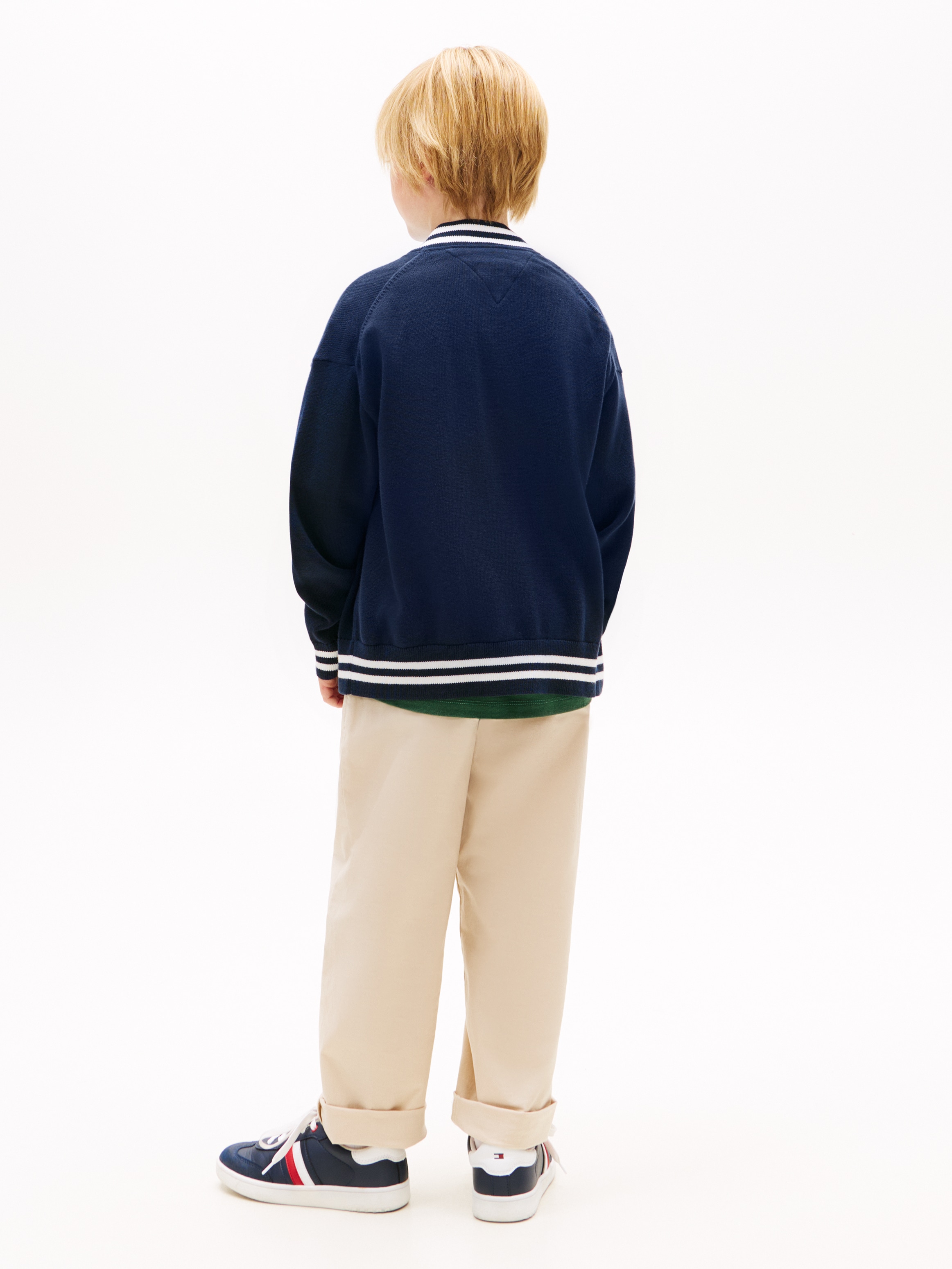 Tommy Hilfiger Strickjacke »VARSITY RIB V-NECK CARDIGAN« Kinder bis 16 Jahre, regular fit