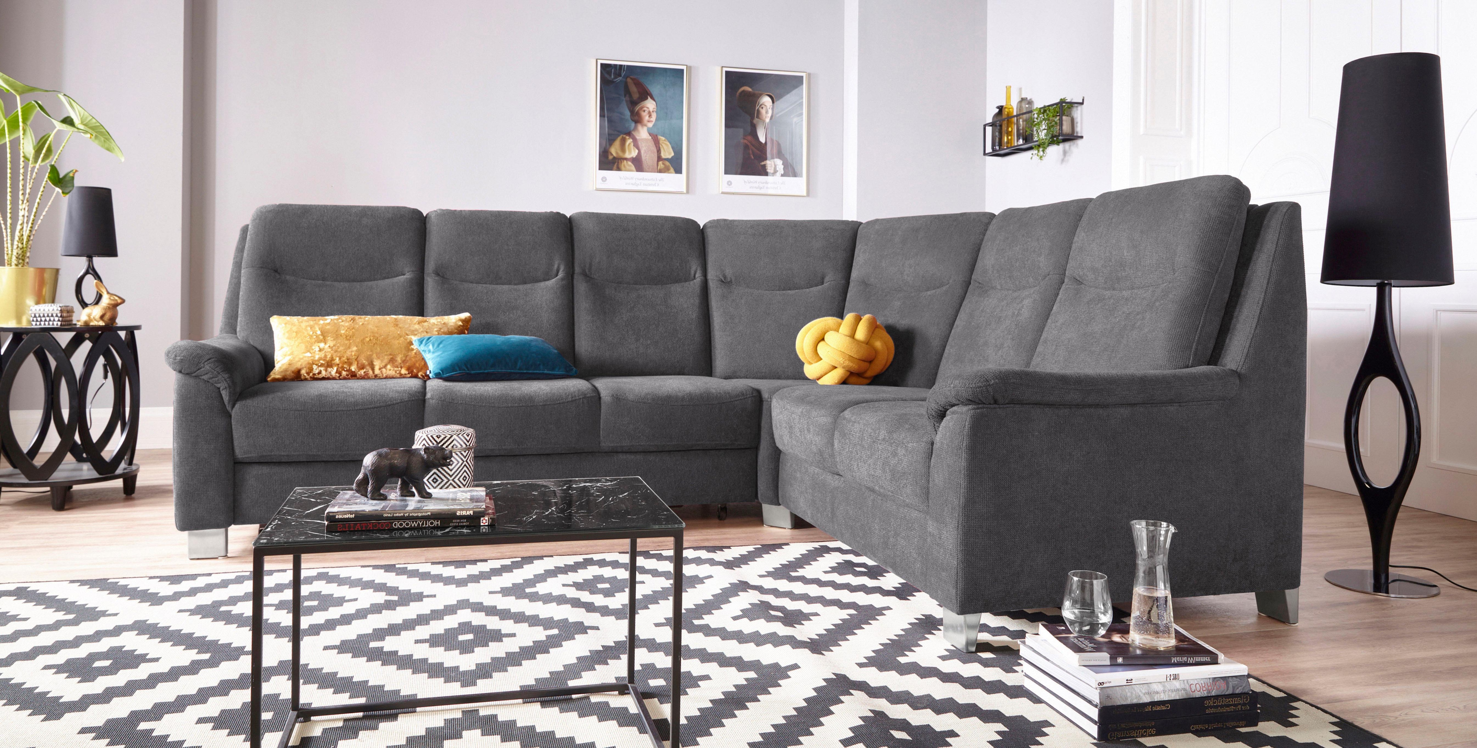sit&more Ecksofa "Boccaccio L-Form" mit Federkern und Kopfteilverstellung, wahlweise mit Schlaffunktion