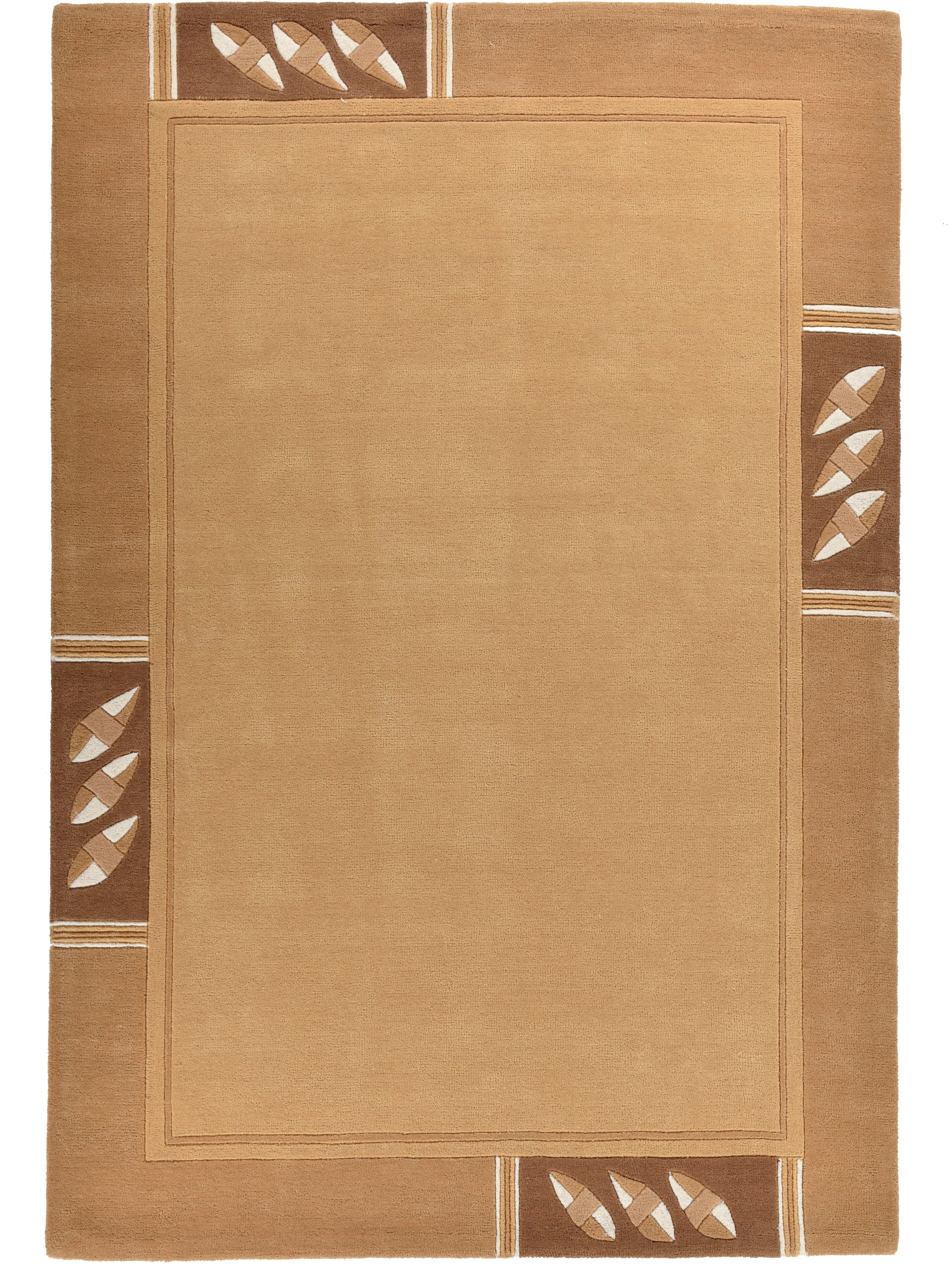 THEKO Wollteppich »Royal Nepali 3029«, rechteckig, 15 mm Höhe, reine Wolle, handgetuftet, modernes Design, mit Bodüre
