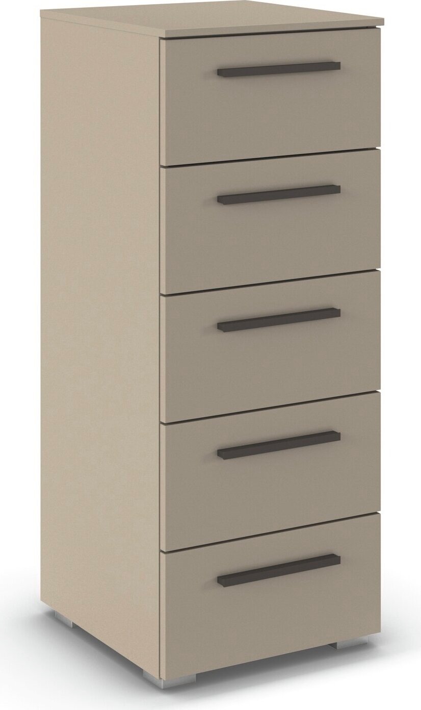 rauch Schubkastenkommode "Highboard Sideboard Kommode MONTCLAR Frontauswahl Dekor/Hochglanz/Glas" in 2 Breiten: 40 oder 80 cm / Höhe 100 cm, inkl. Soft-Close-Funktion, mit 5 geräumigen Schubladen, viele Griffvarianten MADE IN GERMANY