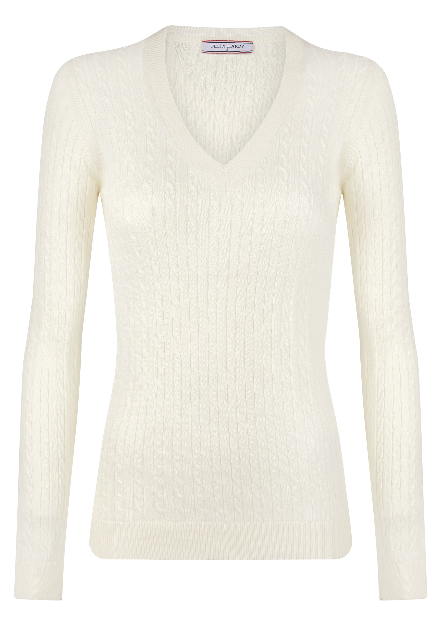 Felix Hardy "Kabelstrick-Pullover mit V-Ausschnitt"
