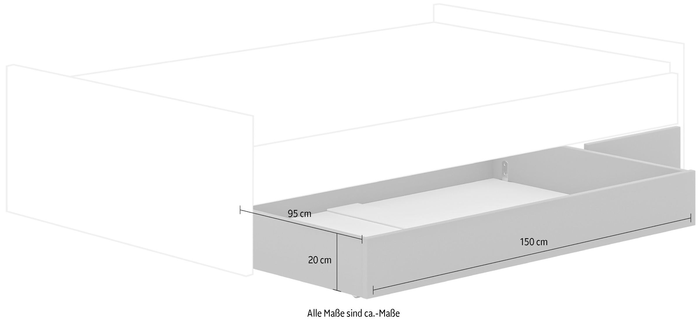 PAIDI Bettschubkasten »Bettkasten/Unterschiebebett«, extra Stauraum, in verschiedenen Farben und zwei weiteren Größen!