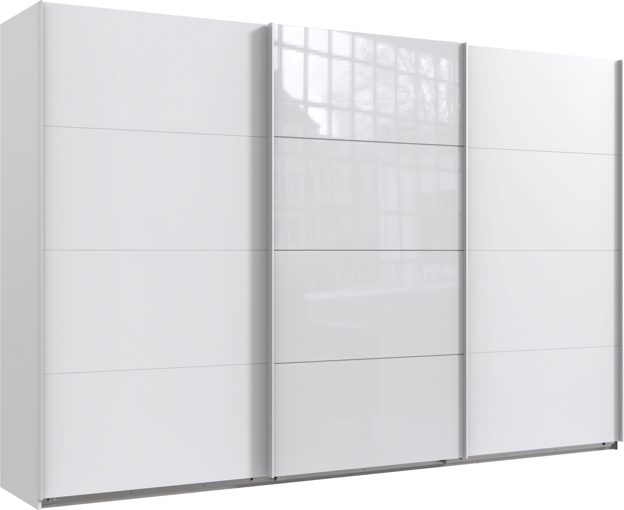 Wimex Schwebetürenschrank "Norderstedt" INKLUSIVE 2 Stoffboxen und 2 zusätzliche Einlegeböden, mit Glastür