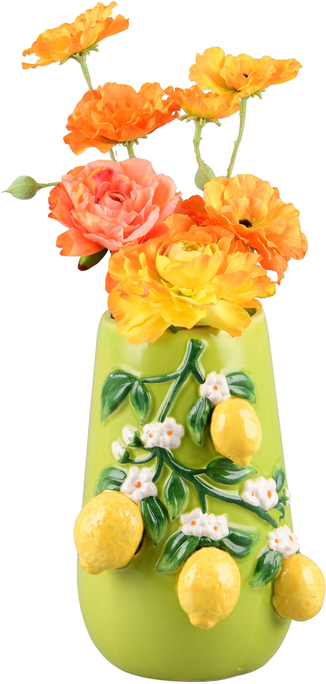 MIRRORS AND MORE Dekovase "CITRI" Bunte Dekovase mit Zitronen günstig online kaufen
