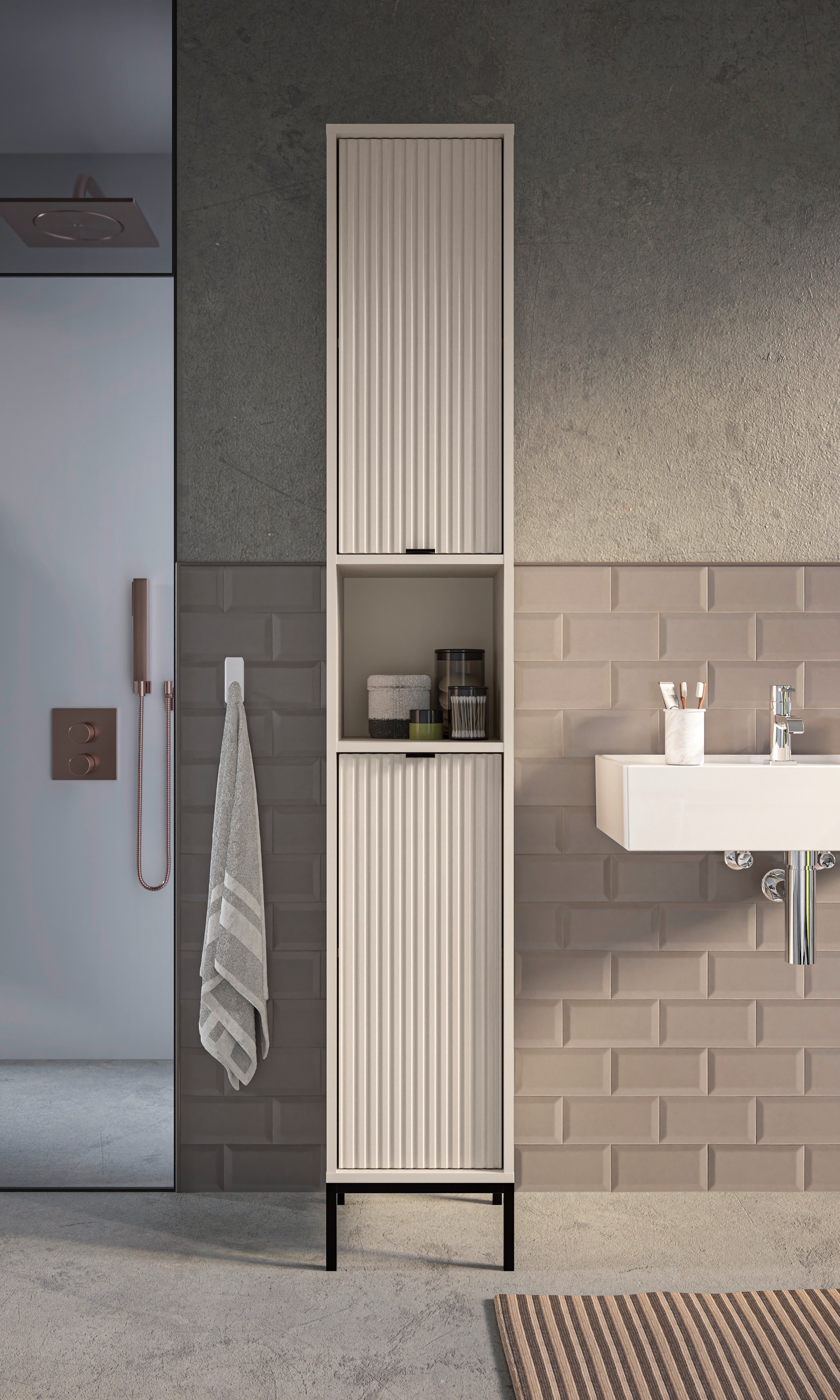 BASIC by Balculina Hochschrank "Lucera Hochschrank, Badezimmerschrank BxHxT günstig online kaufen