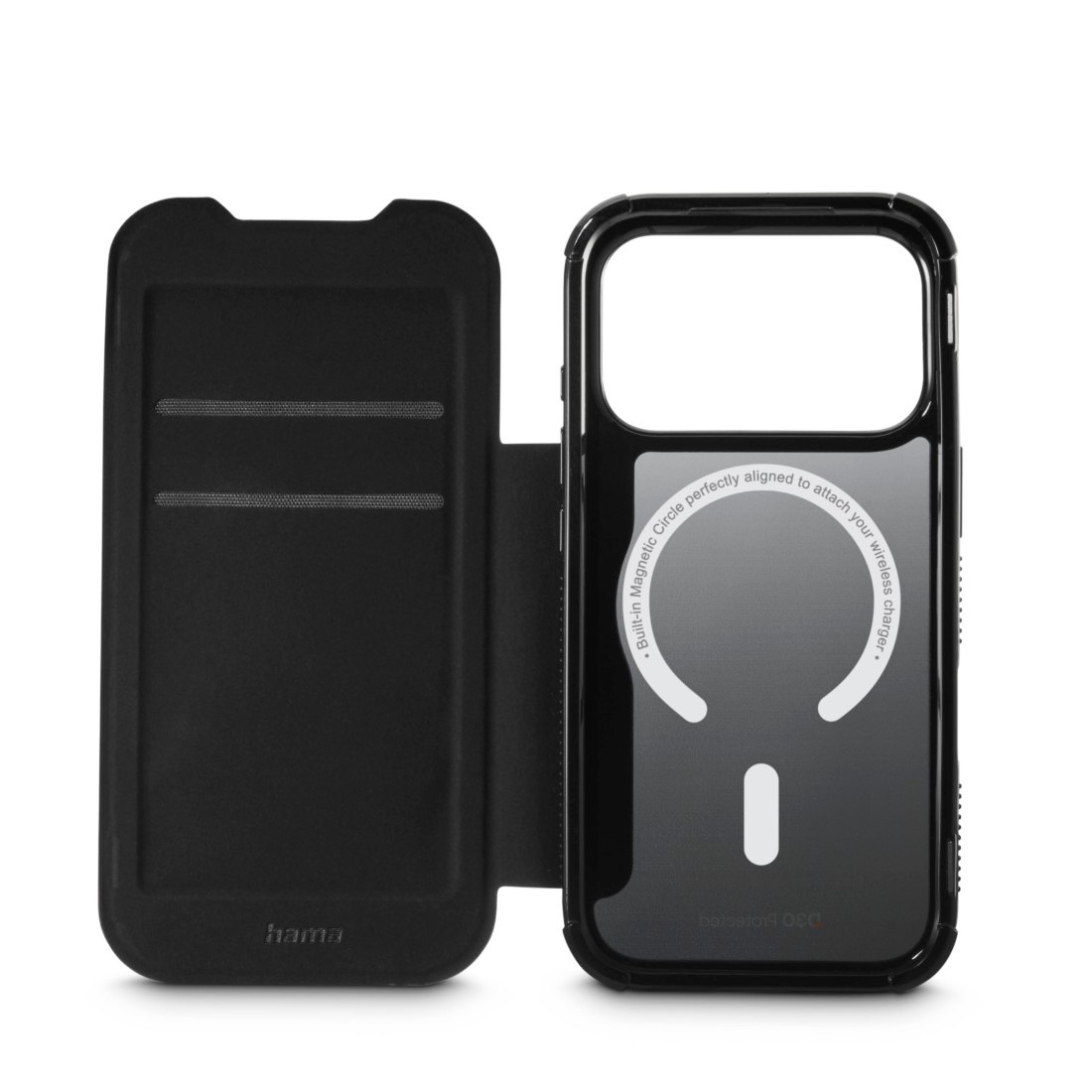 Hama Smartphone-Mappe »Handytasche für iPhone 17 Pro/18 Pro (stoßfest, für MagSafe)« Sturzsicher, kratzfest, 4H, Wireless-Charging-kompatibel