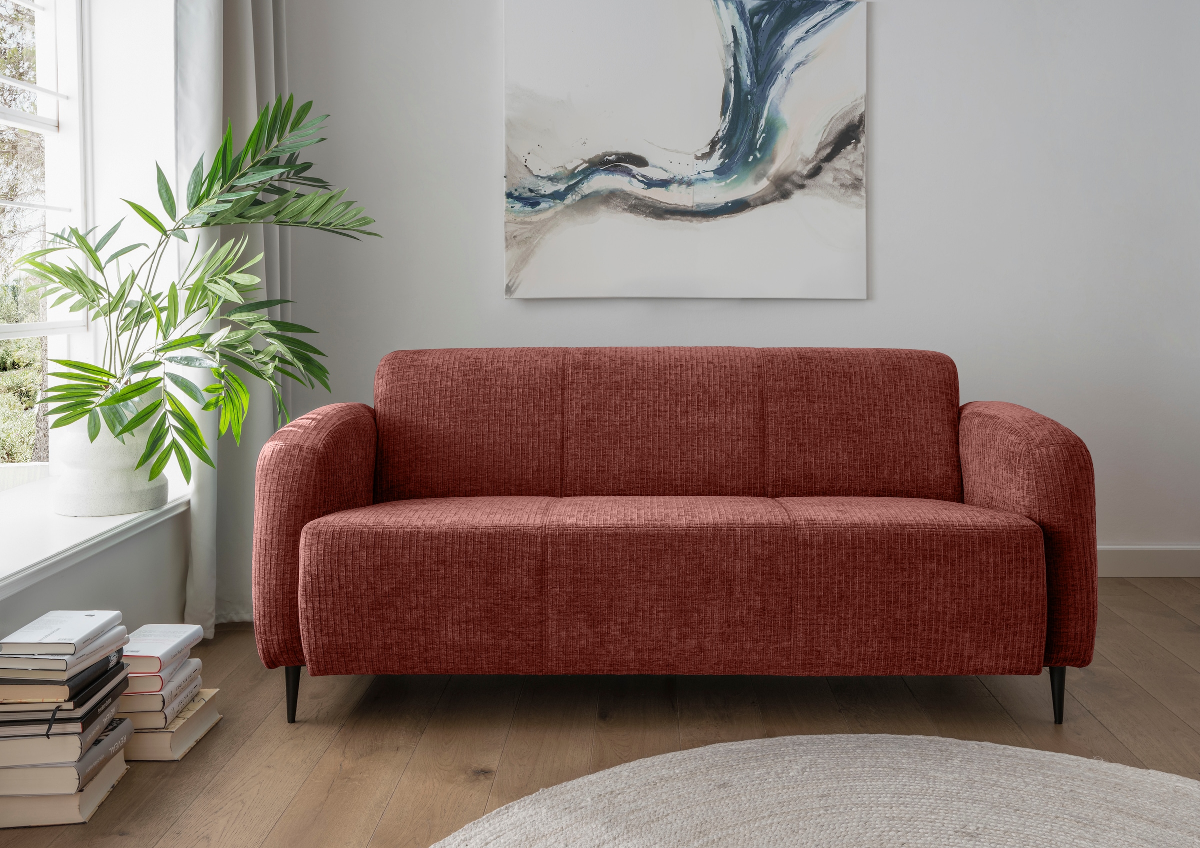 Home affaire 3-Sitzer "Marone bequem, Breite 185cm, komfortable Wellenunterfederung"