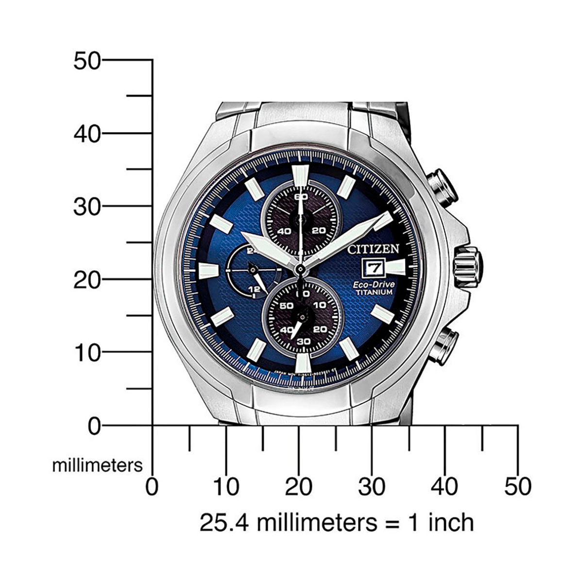 Citizen Chronograph, Armbanduhr, Herrenuhr, Solar, Stoppfunktion, Titan, Saphirglas