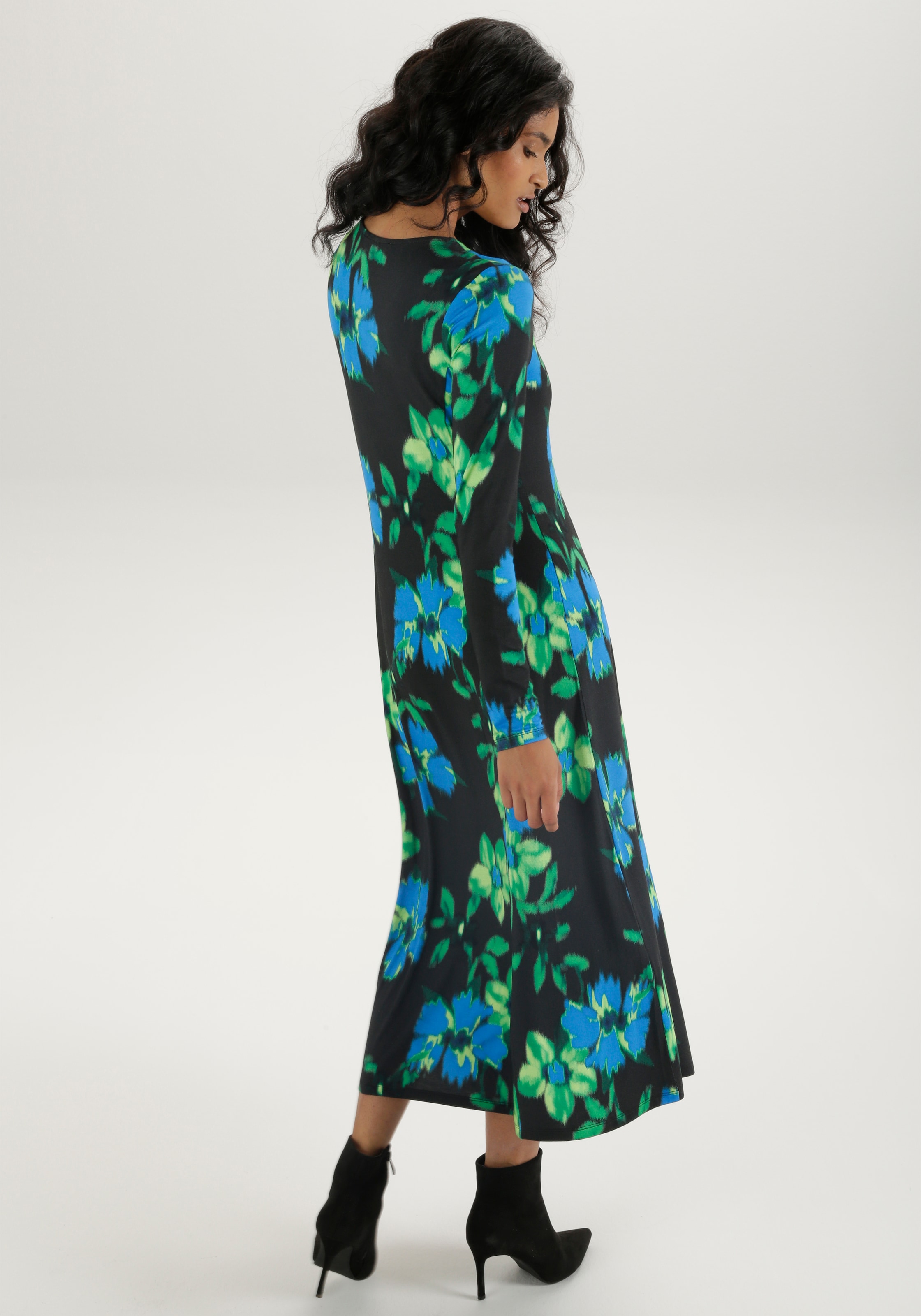 Aniston SELECTED Midikleid, mit Blumendruck in verschwommener Optik