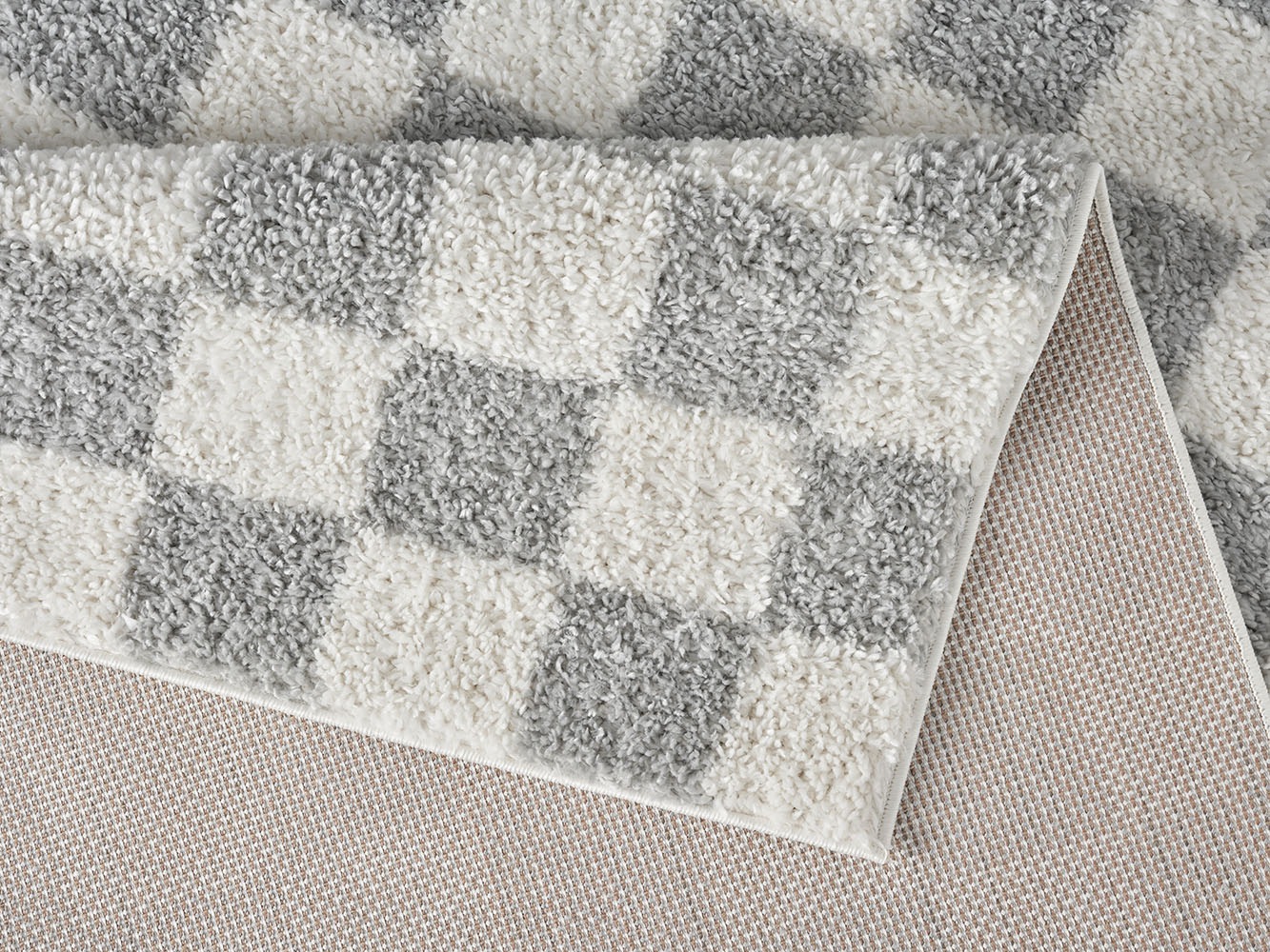 OTTO home Hochflor-Teppich »Kiiki, Karo-Muster« rechteckig 30 mm Höhe Kariert, auffälliges Schachbrettmuster, Wohnzimmer, Schlafzimmer