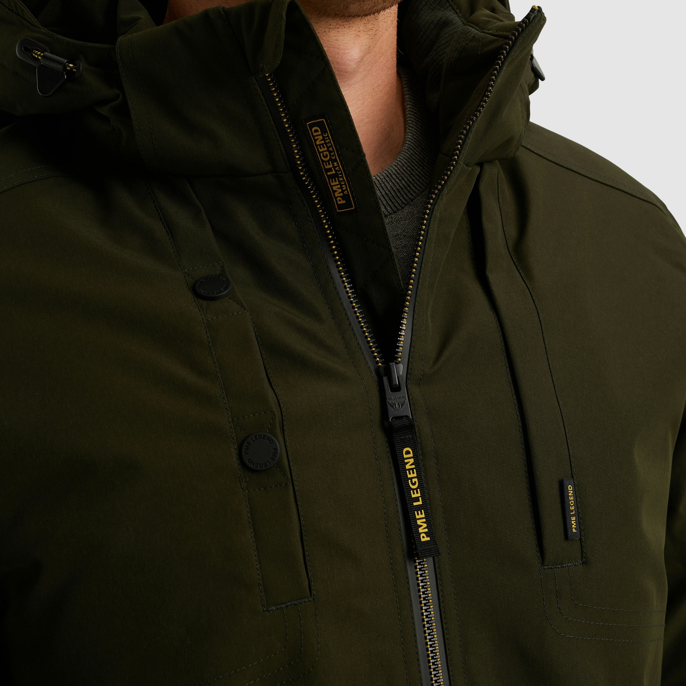 PME LEGEND Winterjacke mit Kapuze Taschen mit Reißverschluss