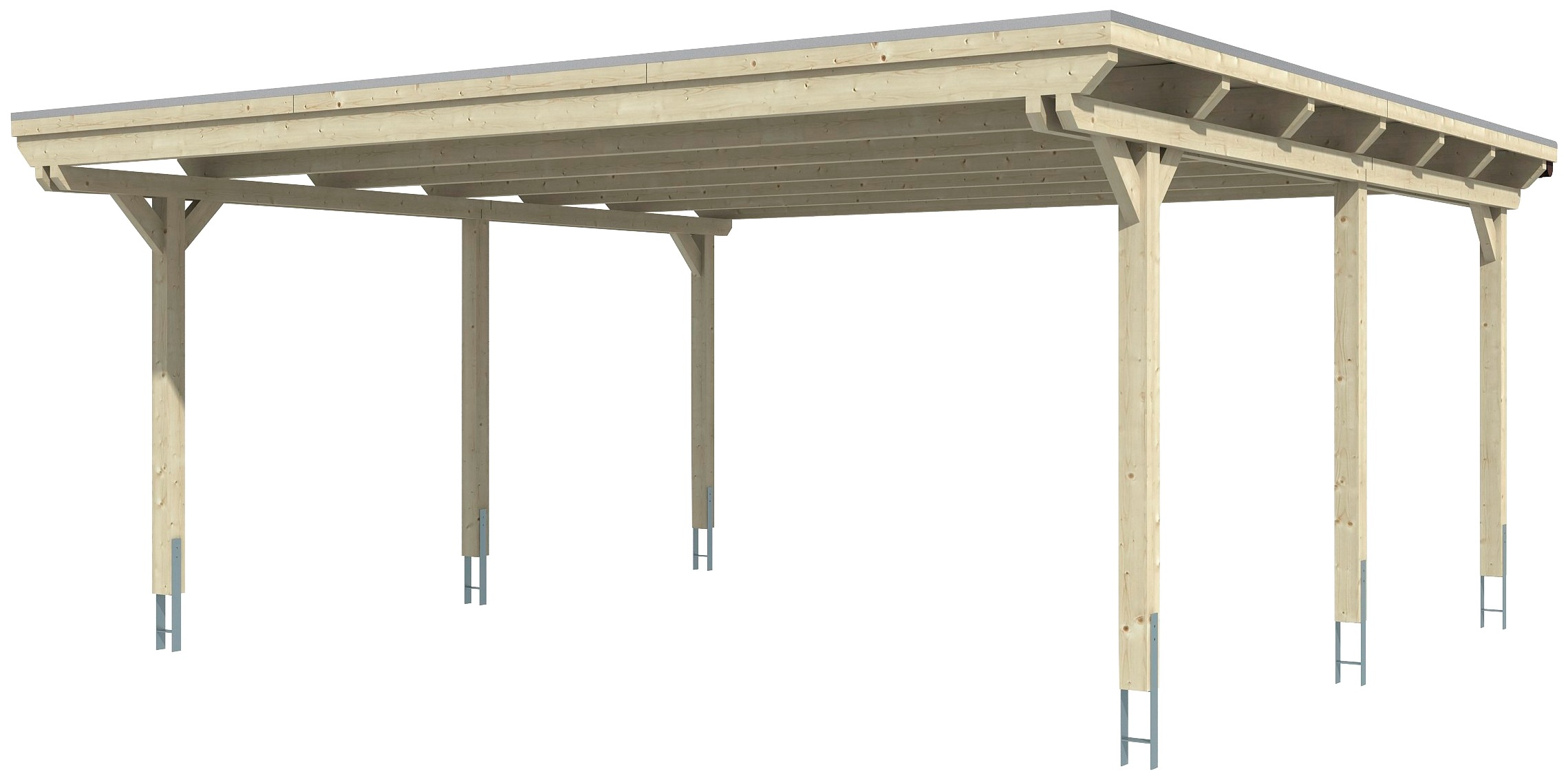 Skanholz Doppelcarport »Emsland«, Leimholz-Nordisches Fichtenholz, 550 cm, hellbraun
