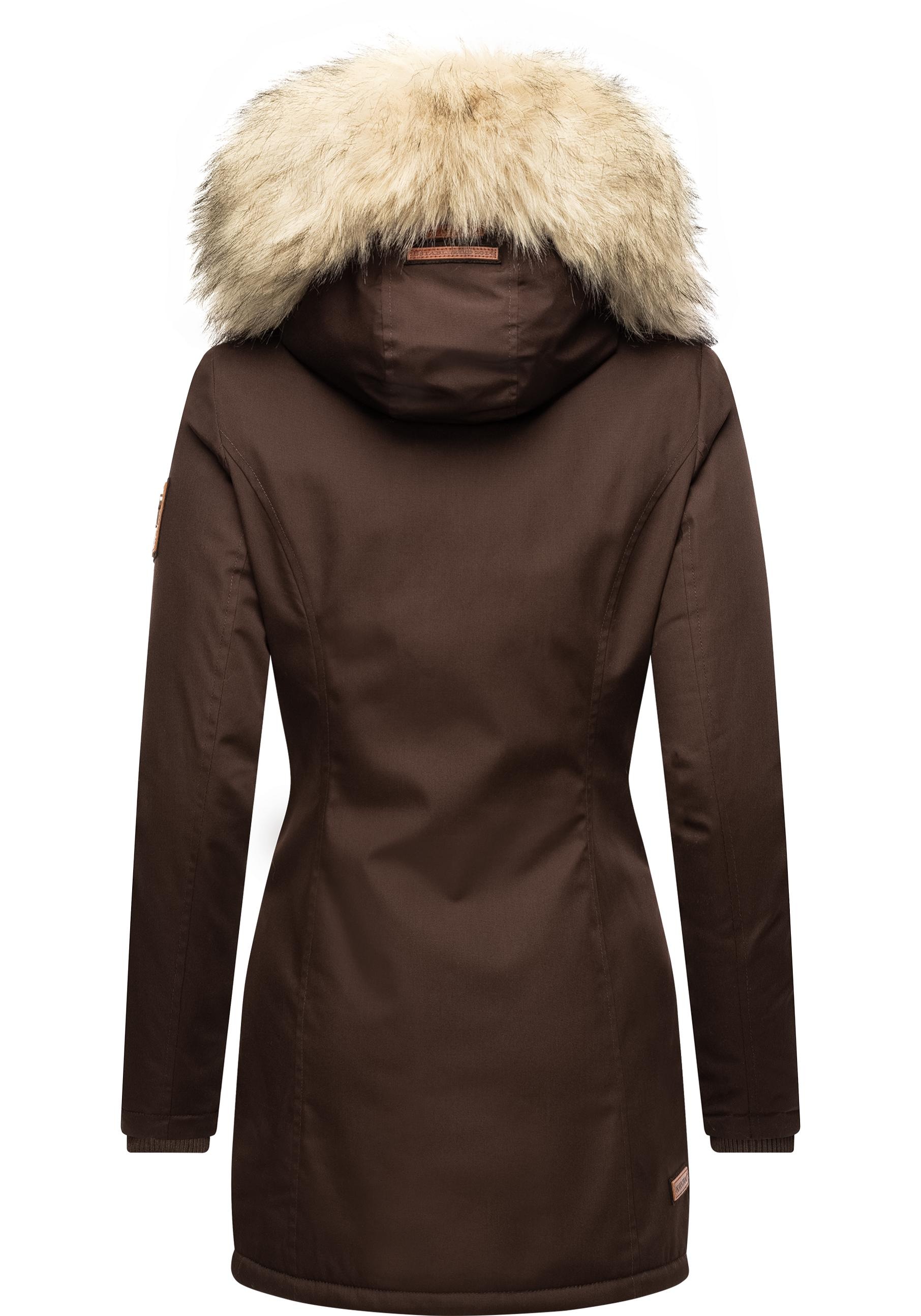 Navahoo Wintermantel »Cristal«, stylischer Damen Winterparka mit Kunstfell-Kapuze