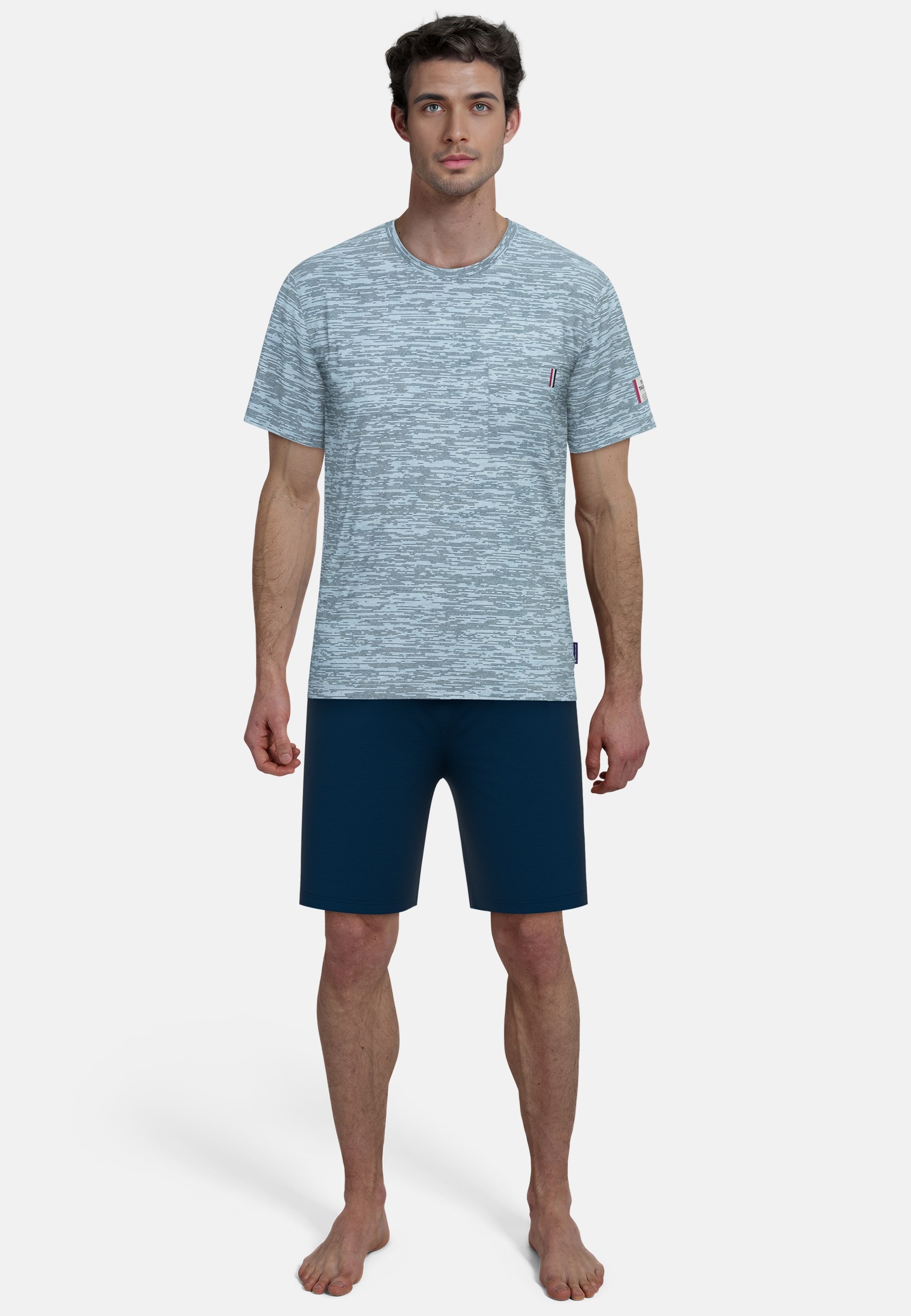 TOM TAILOR Shorty "Kilkenny", 2 Stk. Mit Muster, Kurzarm, Rundhalsausschnit günstig online kaufen