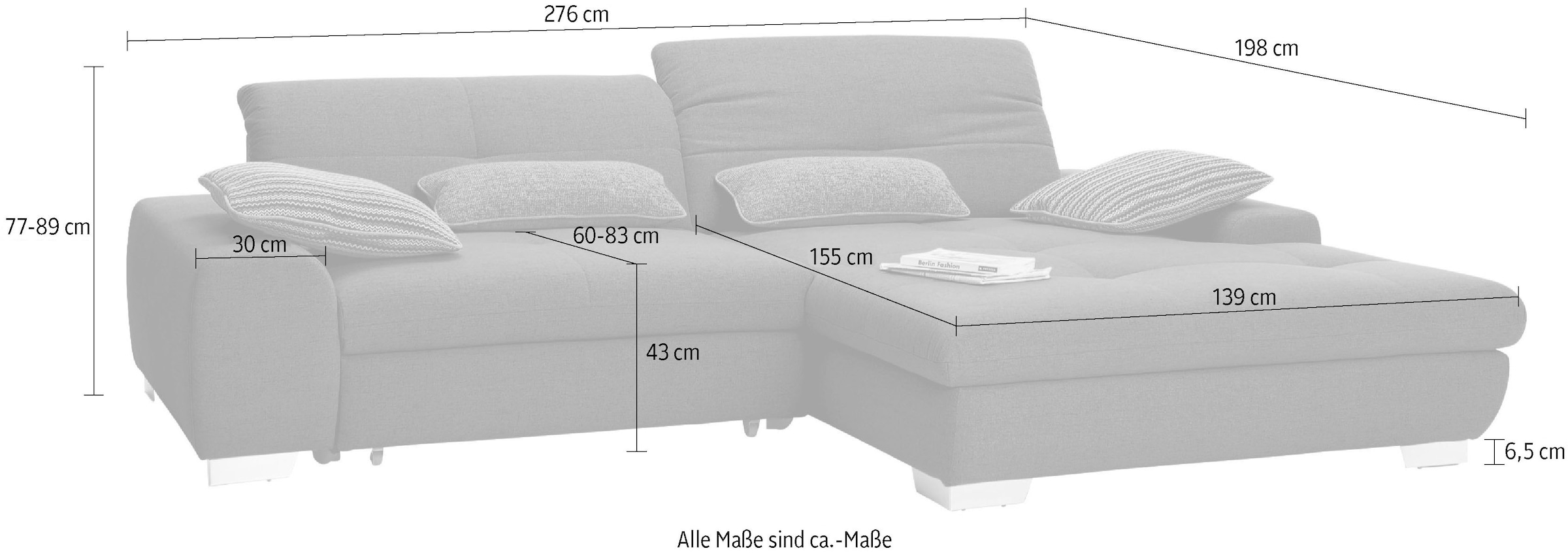 set one by Musterring Ecksofa »SO 1200 inkl. Sitztiefen- & Rückenverstellung für hohen Sitzkomfort,«, wahlweise mit Bettfunktion und Stauraum, L-Form, auch in Cord Bezug