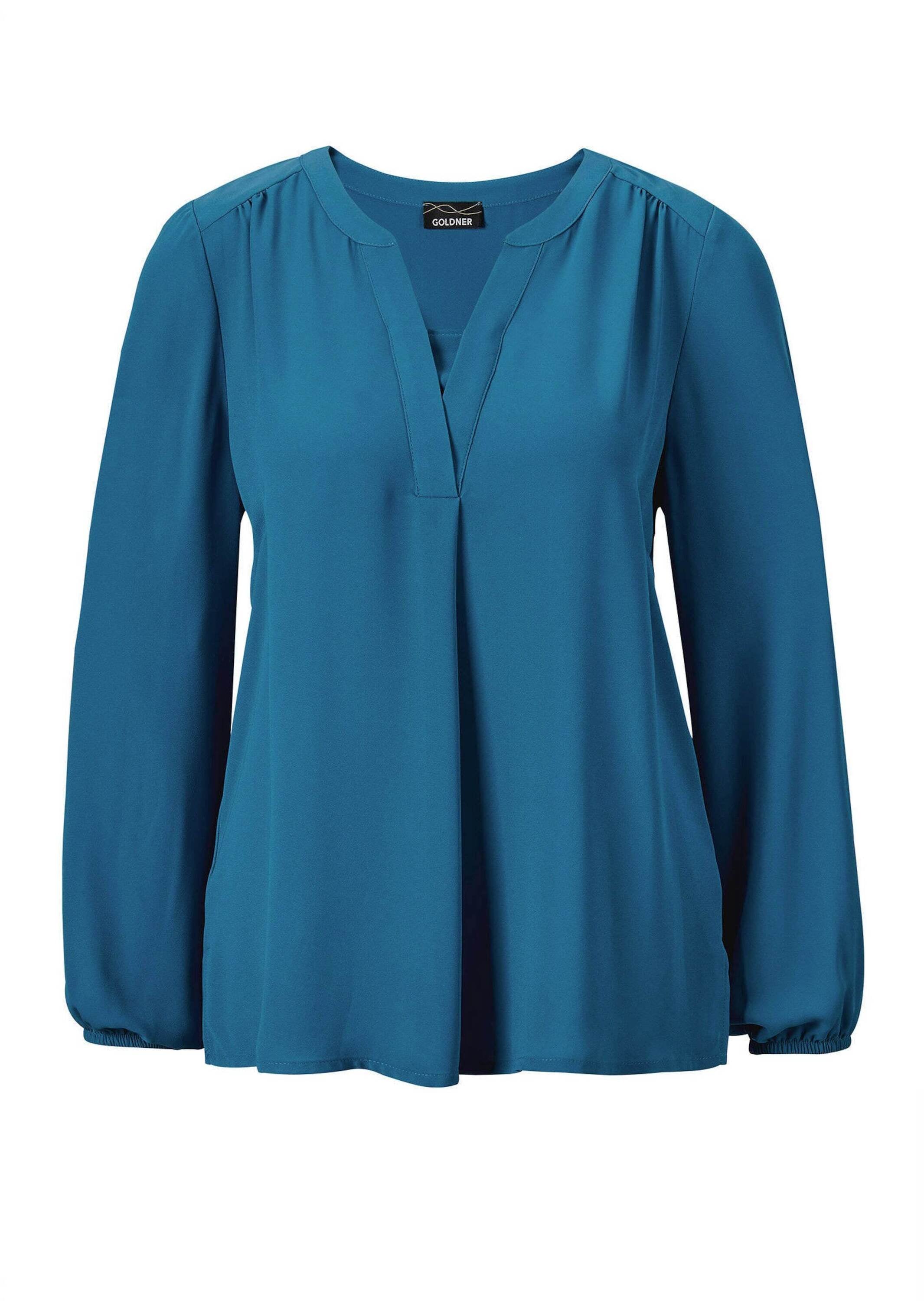 GOLDNER Tunika "Kurzgröße Bluse mit Tunika Ausschnitt" Falten günstig online kaufen