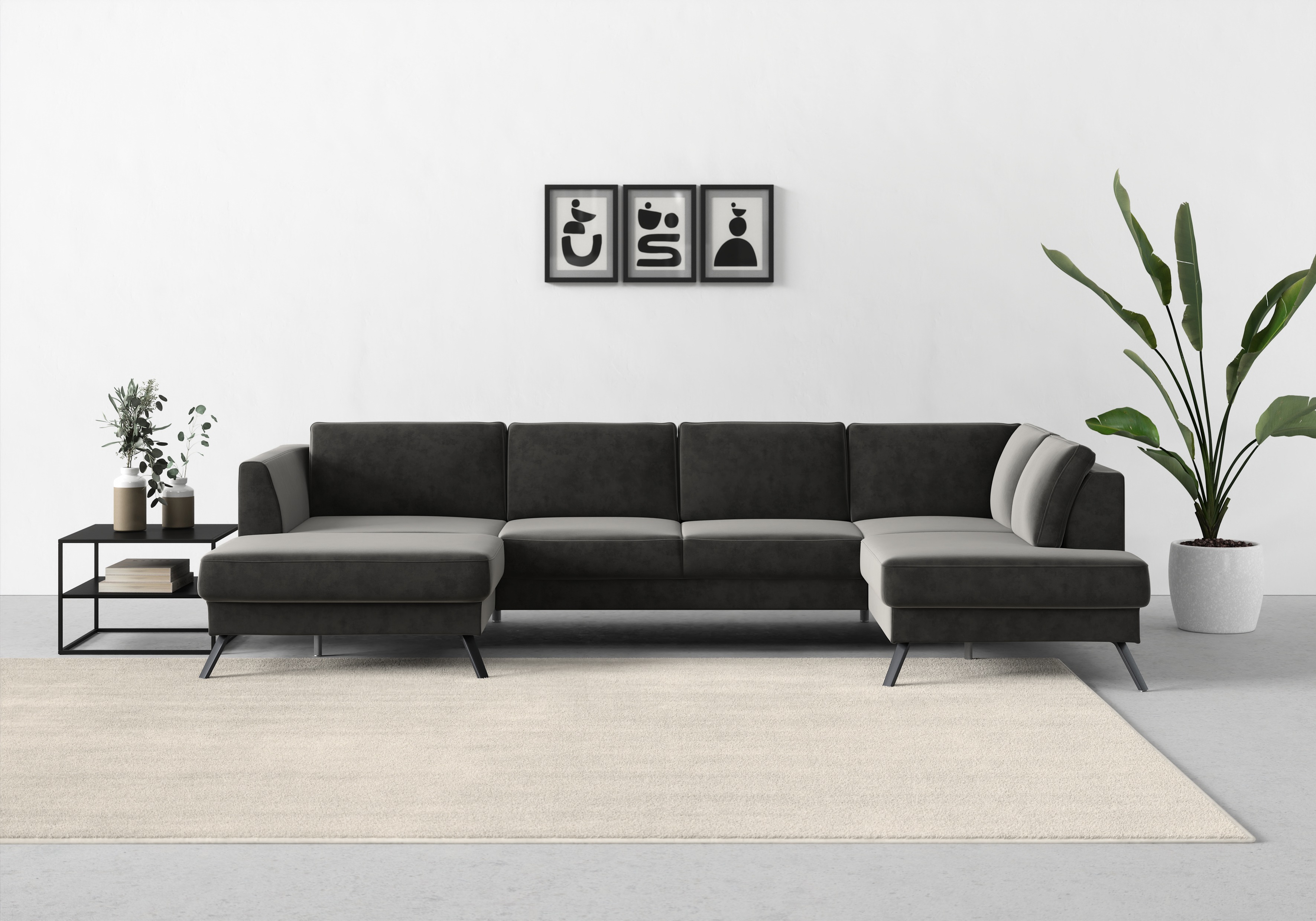 Thumbnail - sit&more Wohnlandschaft "Lindholm U-Form", mit Sitztiefenverstellung und Federkern