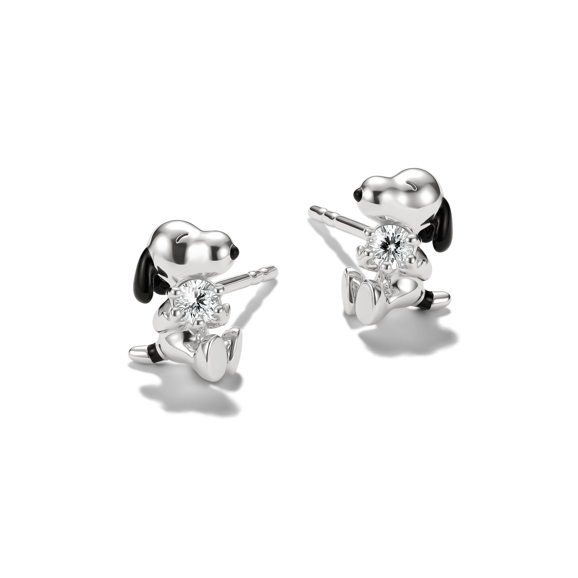 THOMAS SABO Paar Ohrstecker »THOMAS SABO x Peanuts Snoopy Ohrstecker« mit Zirkonia (synth.) - Emaille