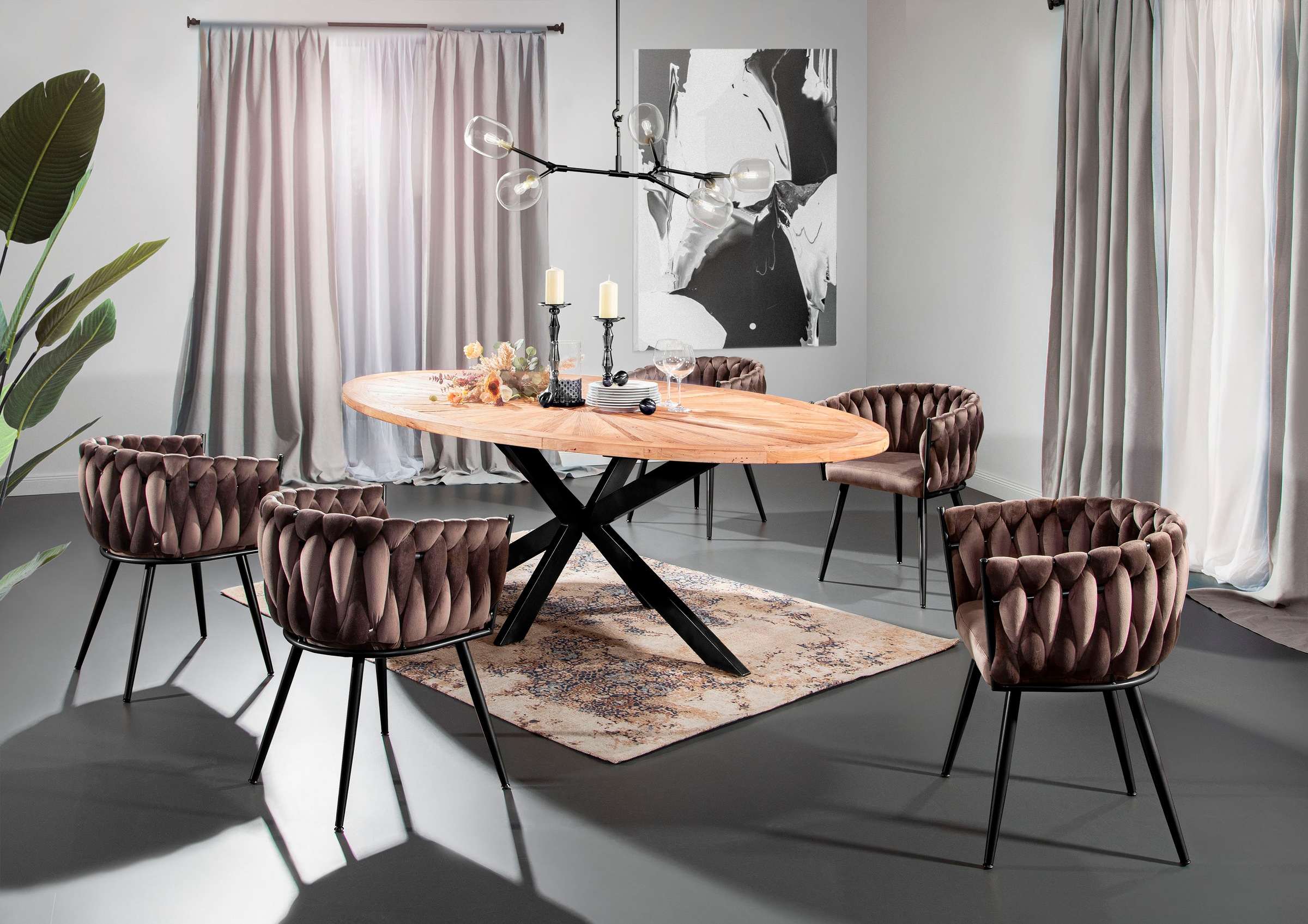 Gutmann Factory Esszimmersessel, mit elegant geflochtener Rückenlehne