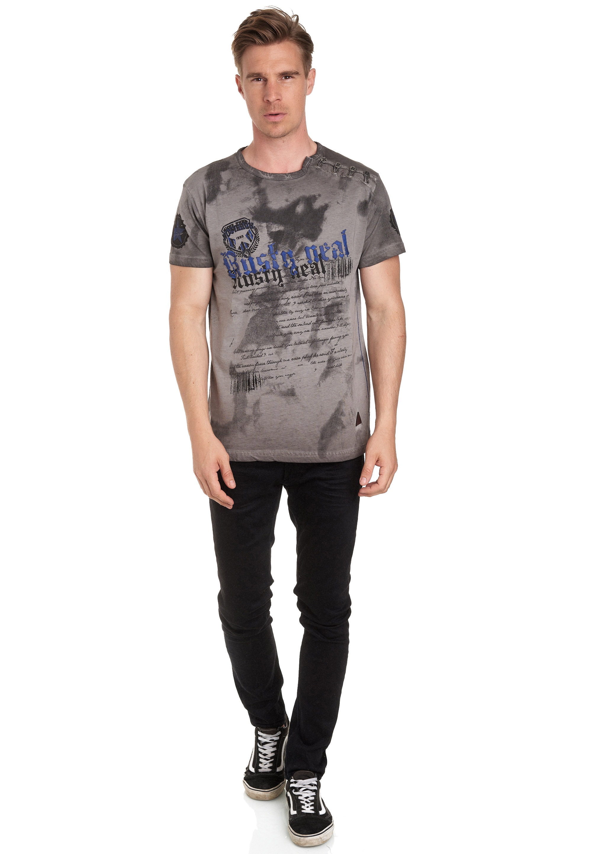 Rusty Neal T-Shirt in tollem Batik-Design