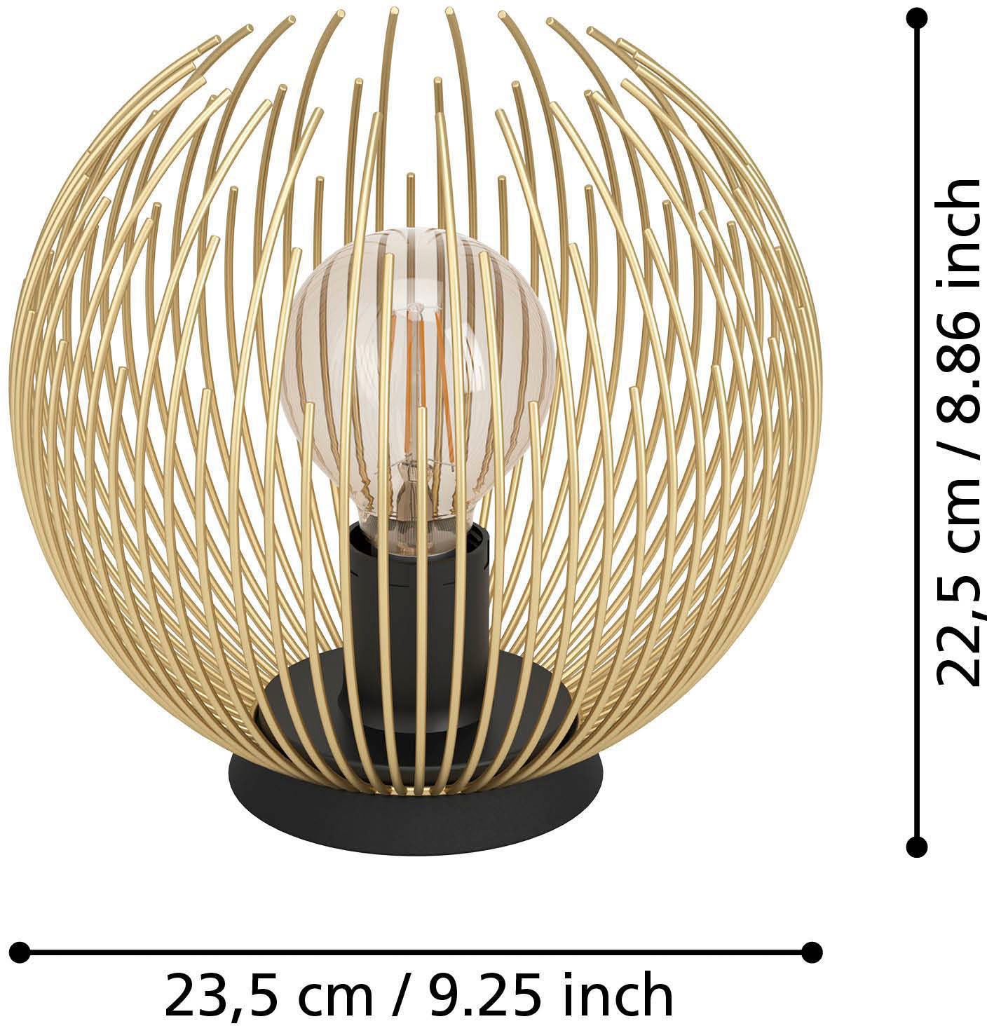 EGLO Tischleuchte »VENEZUELA«, Nachttischlampe, Tischlampe, in Gold und Schwarz, E27, Ø 23,5 cm