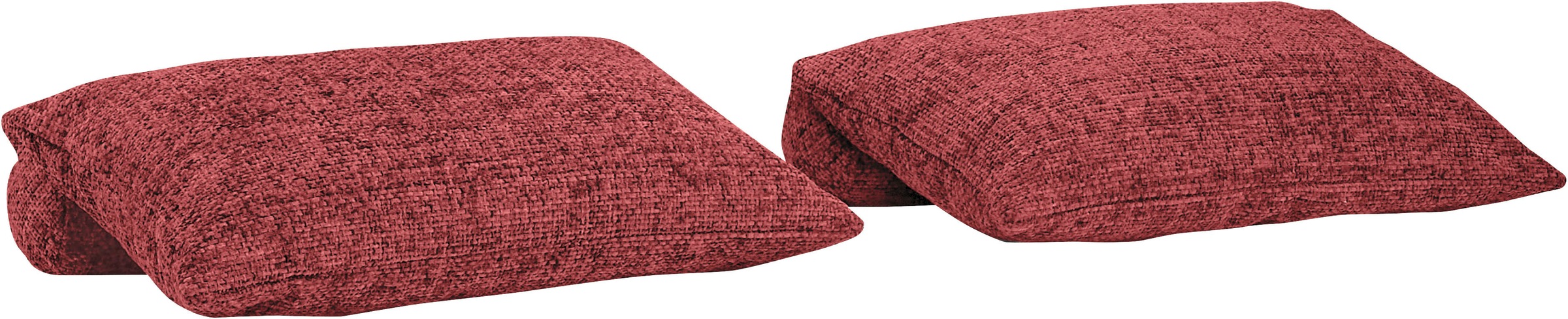 Dekokissen, rot, SET ONE BY MUSTERRING, Strukturstoff, Dekokissen_Sitzkissen_Kissenhüllen, "Baldwin", 4-teiliges Kissenset, passend zum Bett Baldwin