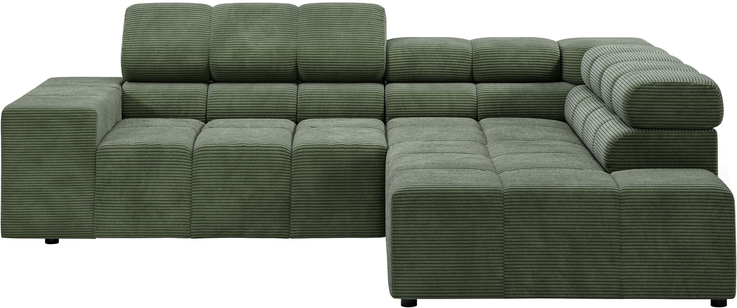 INOSIGN Ecksofa »Ancona, incl. Kopfteilverstellung + 3 Zierkissen, L-Form, bequem«, wahlw. motorische Sitztiefenverstellung, B/T 249/215 cm