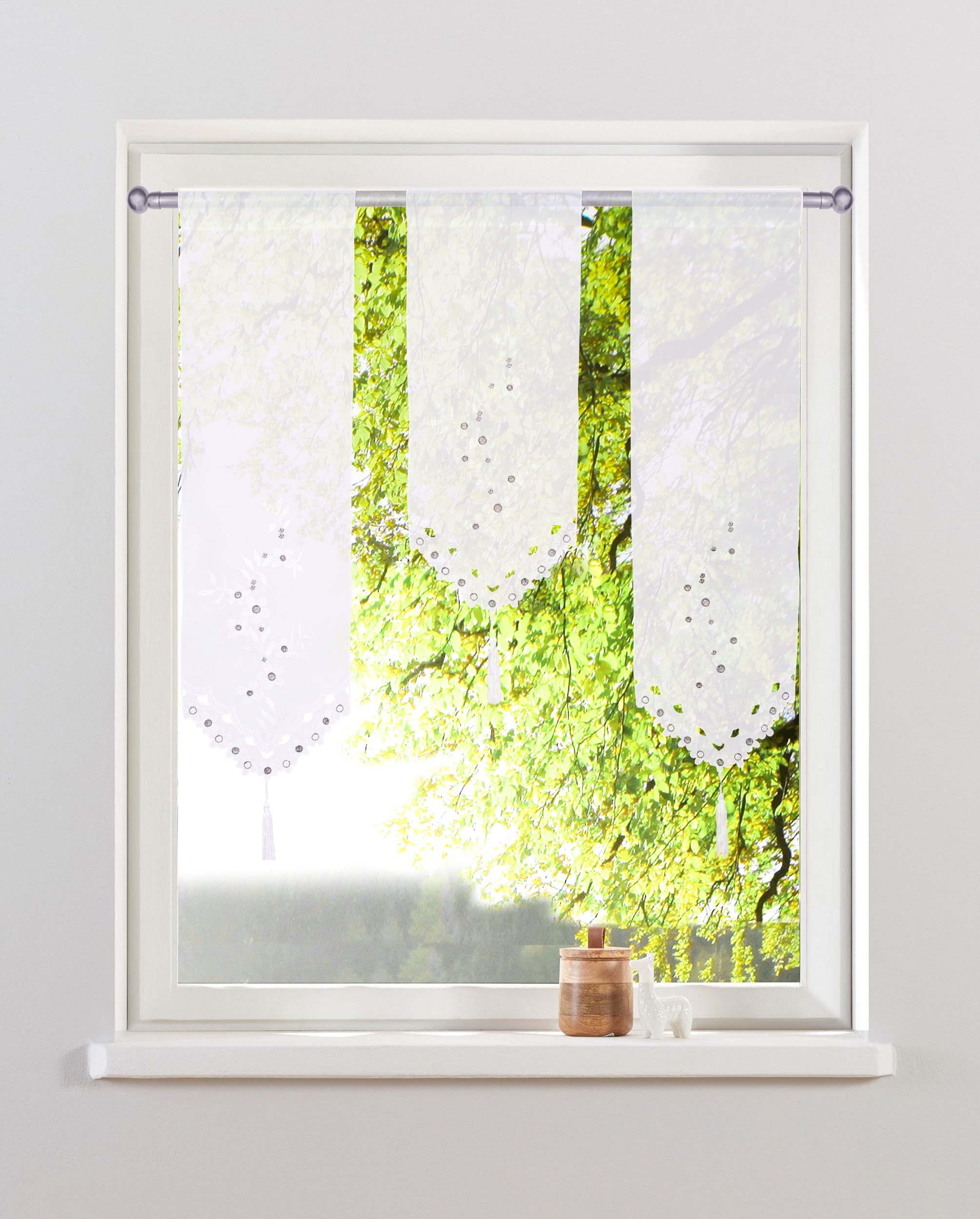 my home Scheibengardine "Neila" Stangendurchzug 3 Stk. tlg. günstig online kaufen