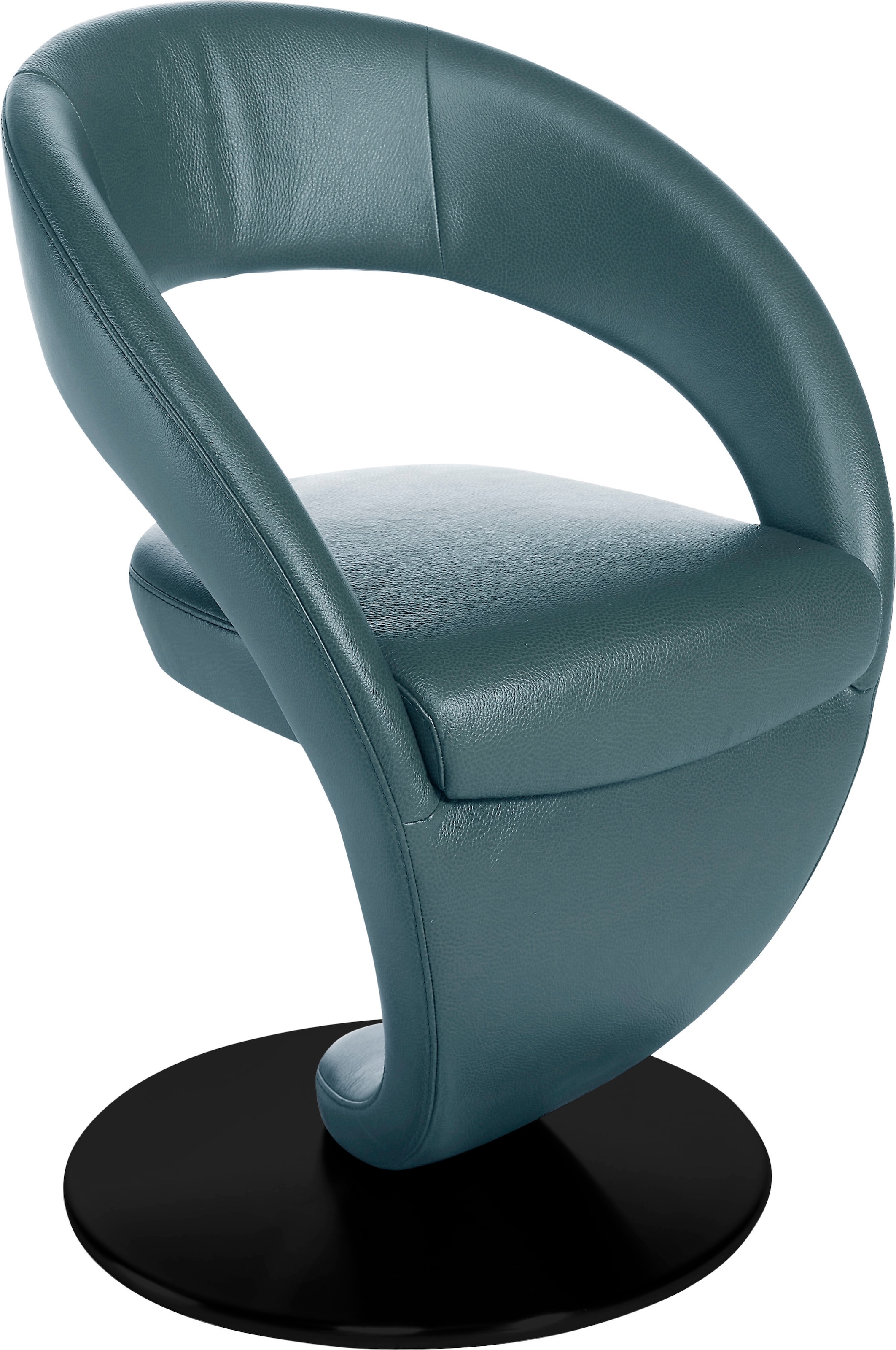 K+W Komfort & Wohnen Esszimmerstuhl "Wave, Drehstuhl" () Design-Drehstuhl, schwarzer Drehteller