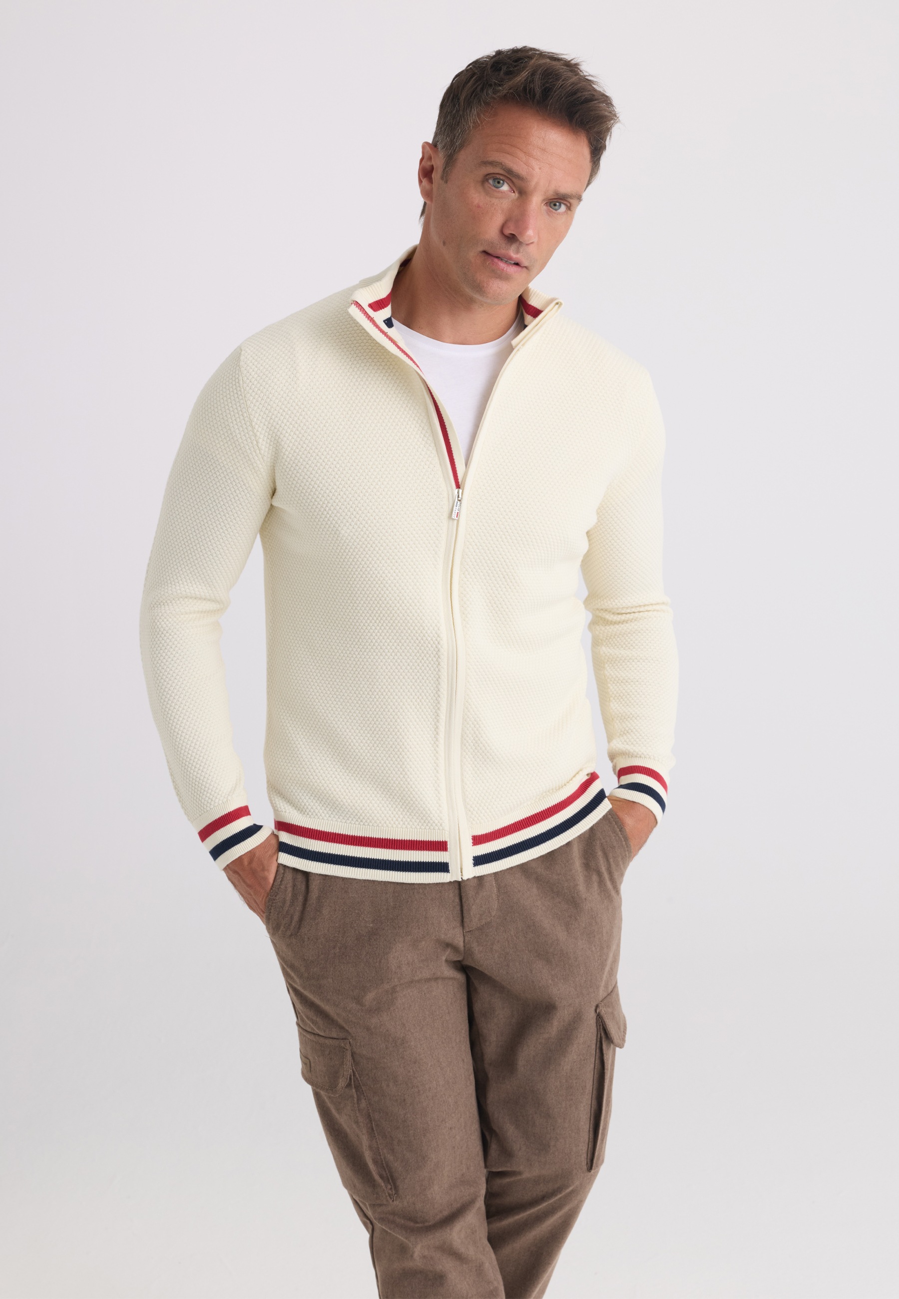 Felix Hardy Strickjacke »Strickjacke mit durchgehendem Reißverschluss«