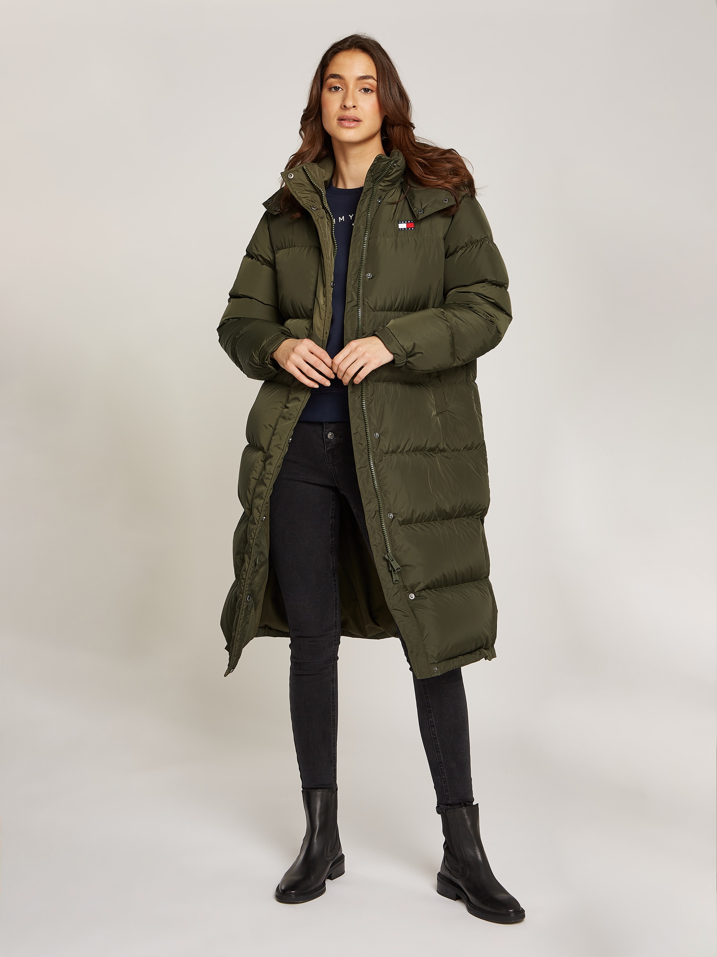 TOMMY JEANS Curve Steppmantel »TJW ALASKA LONG PUFFER EXT«, in Großen Größen