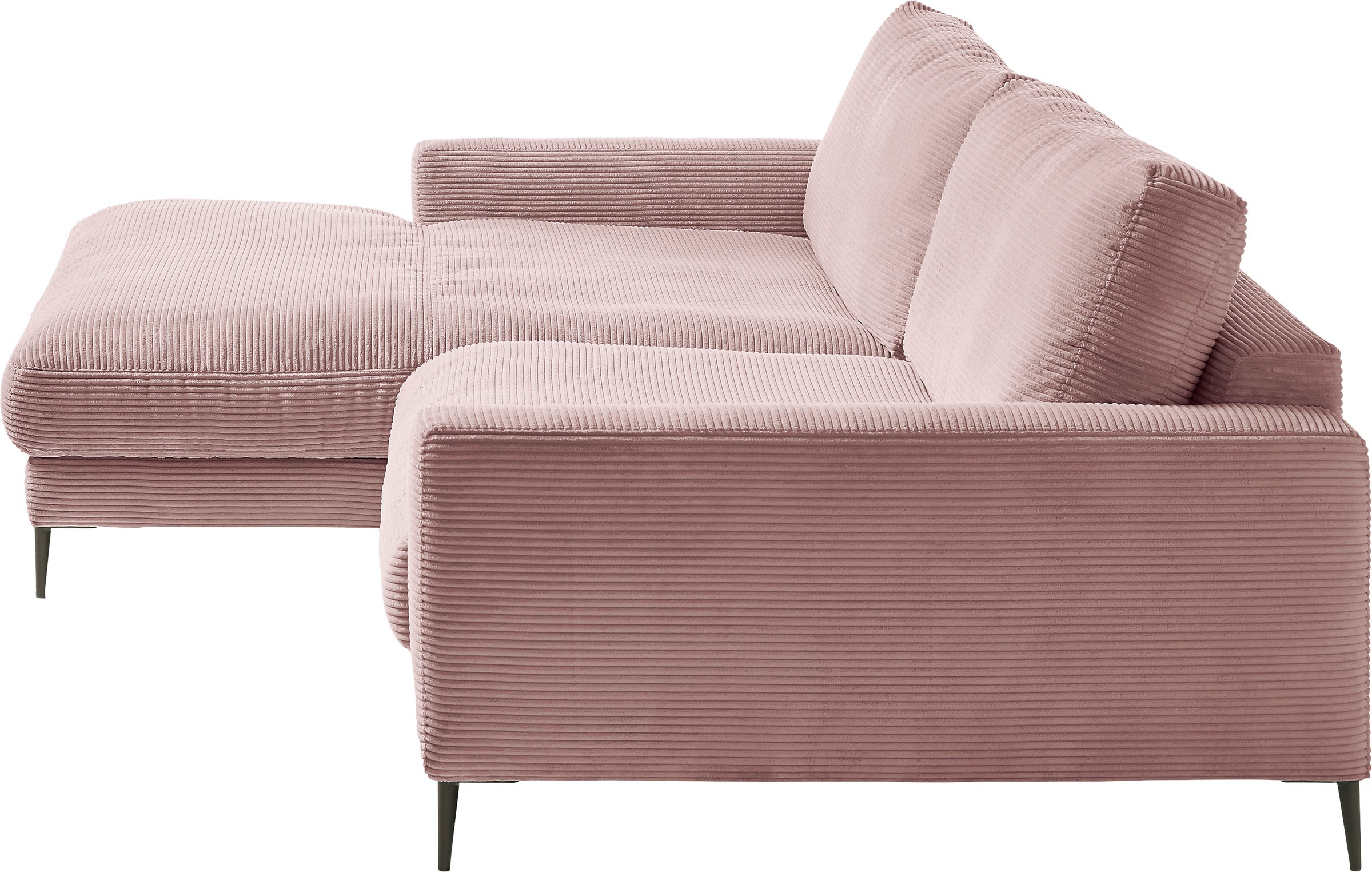 INOSIGN Ecksofa »Downtown, B/T/H: 272/190/84 cm L-Form«, weicher Sitzkomfort auch in Cord und Bouclé, incl. Zierkissen