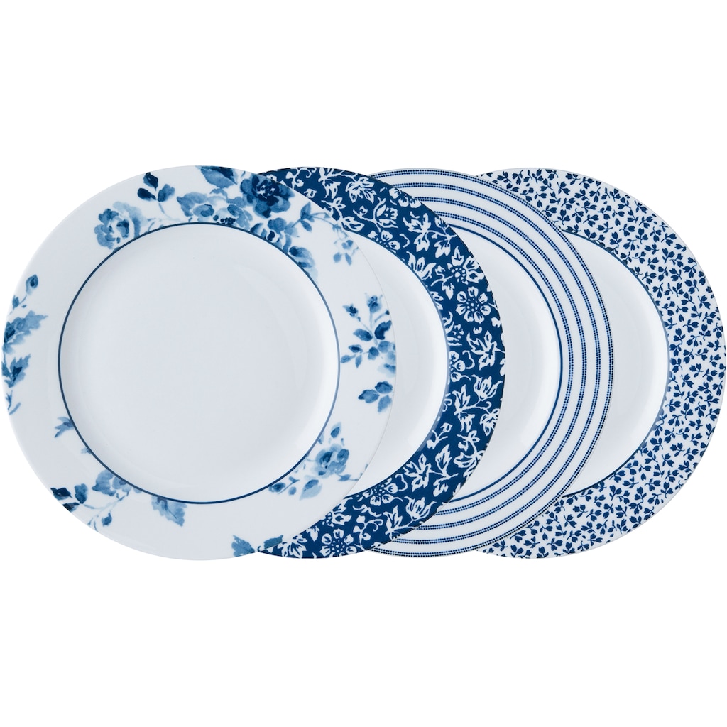 LAURA ASHLEY BLUEPRINT COLLECTABLES Dessertteller »China Rose, Sweet Allysum, Floris, Candy Stripe«, (Set, 4 St., 4 Teller Mix Design)