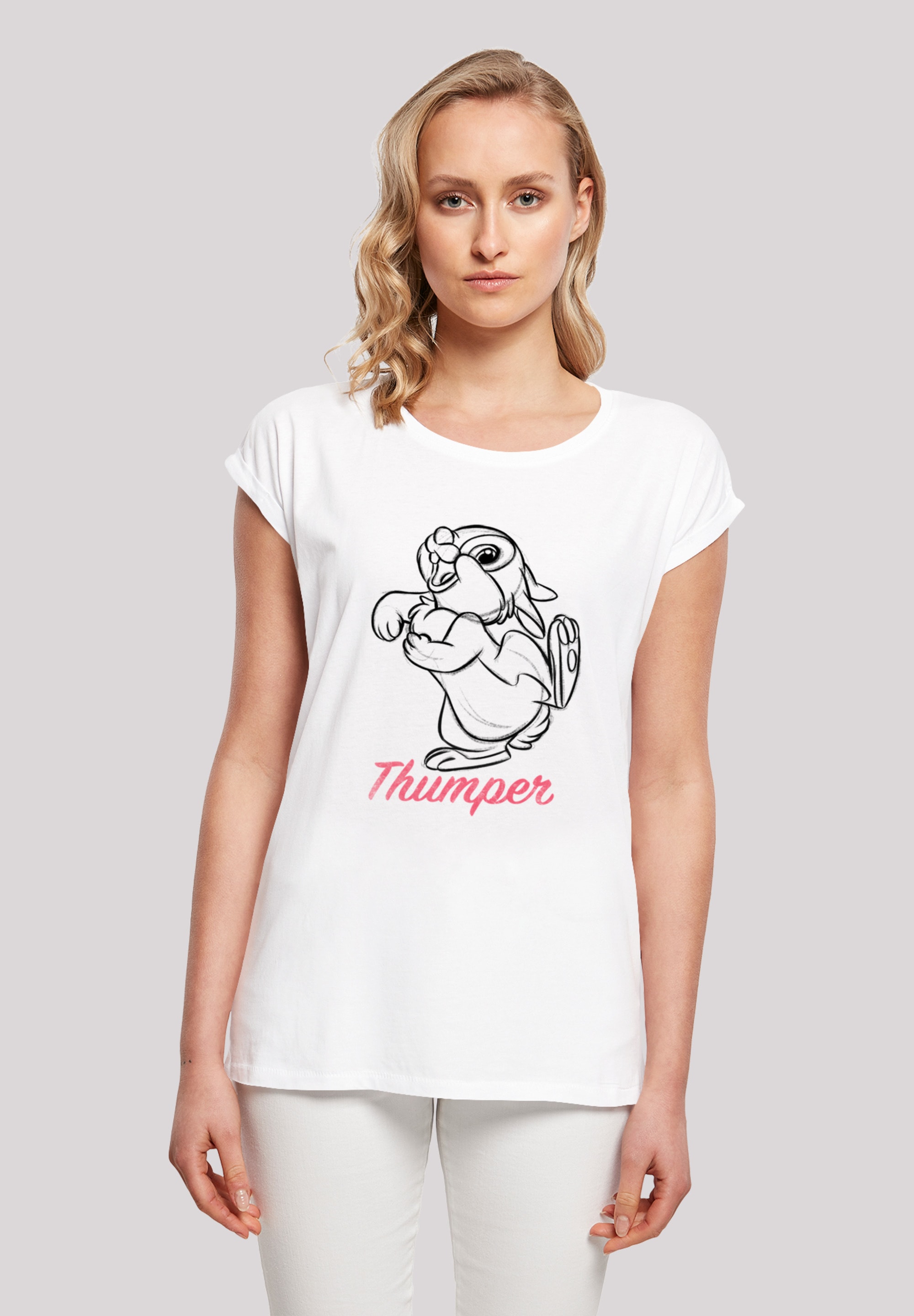 F4NT4STIC T-Shirt "Bambi Klopfer Line Zeichnung", Print