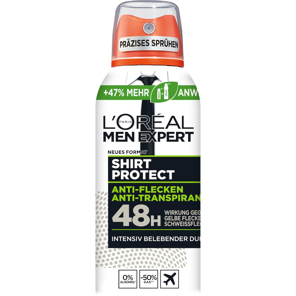 L'ORÉAL PARIS MEN EXPERT Deo-Spray »Deo Shirt Control«, (Packung, 6 tlg.)