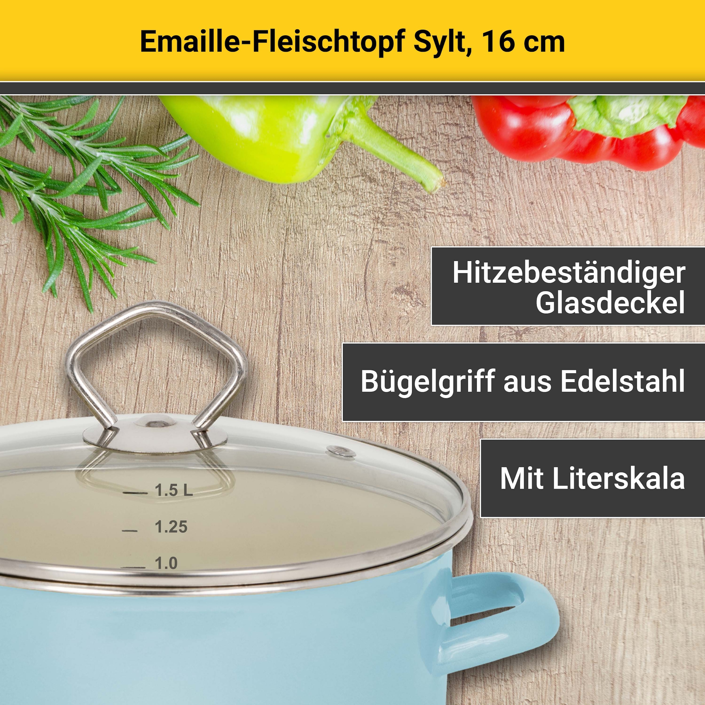 Krüger Fleischtopf »Sylt«, Emaille, (1 tlg.), Induktion