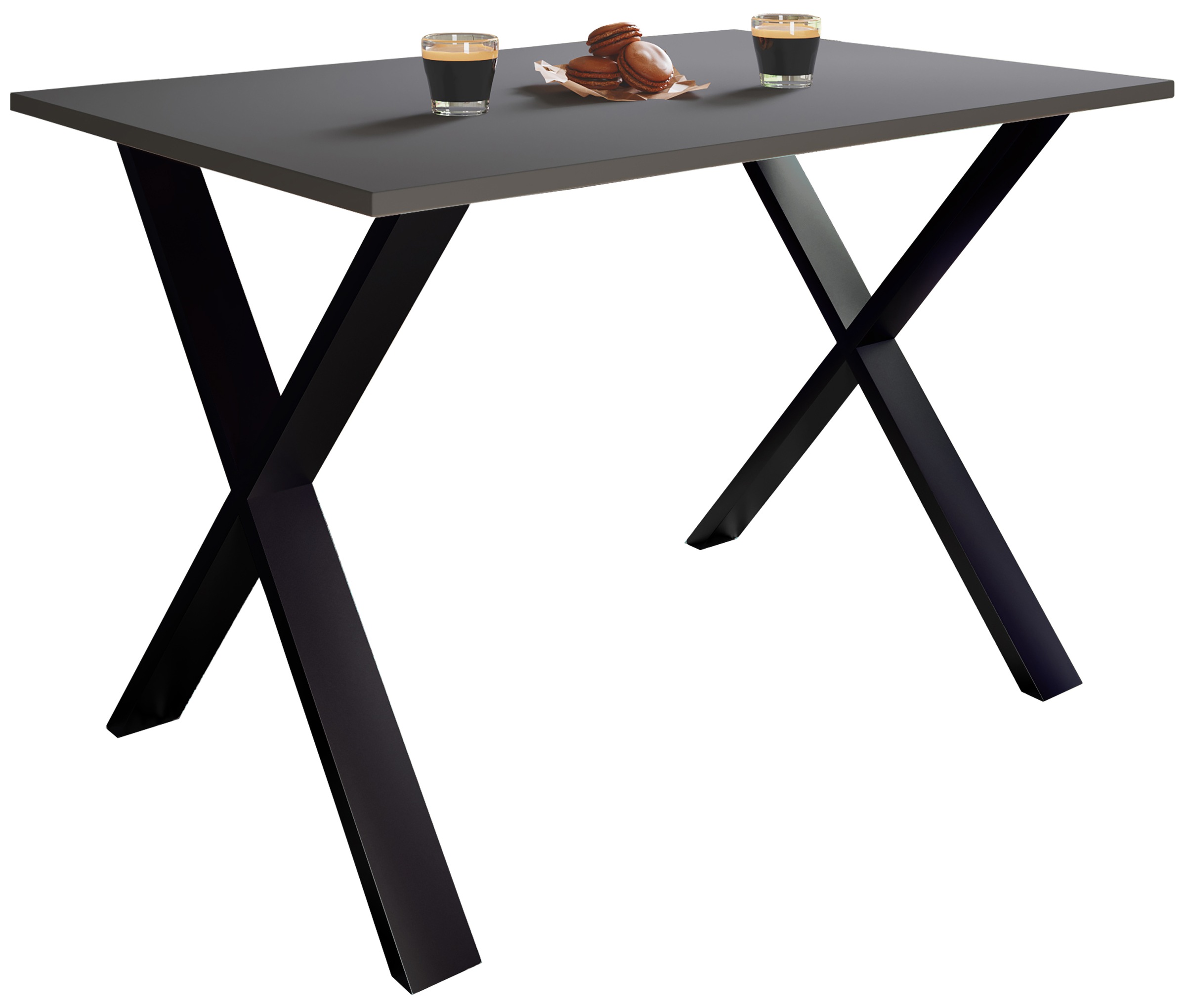 Esstisch VCM "Premium Holz Esstisch Küchentisch Xona X", schwarz (schwarz, anthrazit), B:110cm T:50cm, Tische, Esstisch