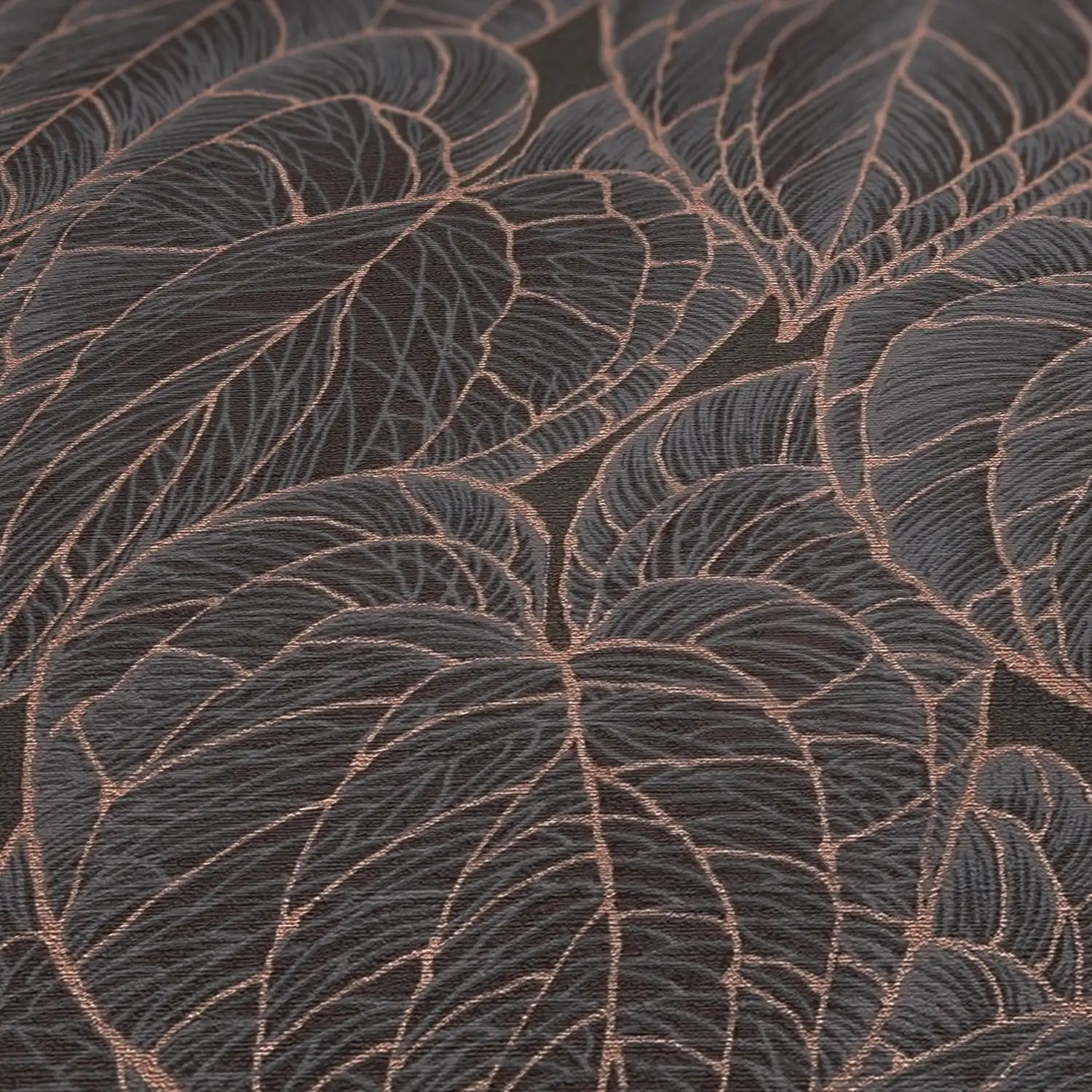 living walls Vliestapete »Tropen-Tapete - Blättermuster modern glänzend« leicht glänzend strukturiert Elegante Vliestapete mit tropischem Blättermuster