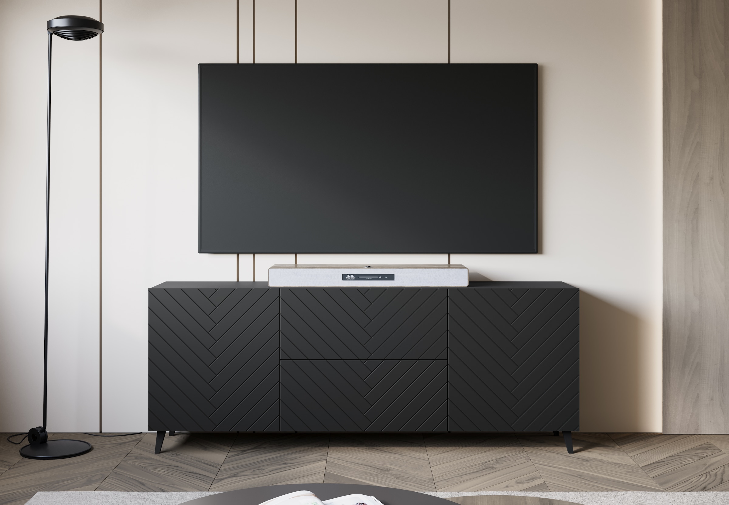 Home affaire Lowboard "Phuket, Front MDF" 1 Stk. tlg. 2 Schubladen, 4 Türen günstig online kaufen