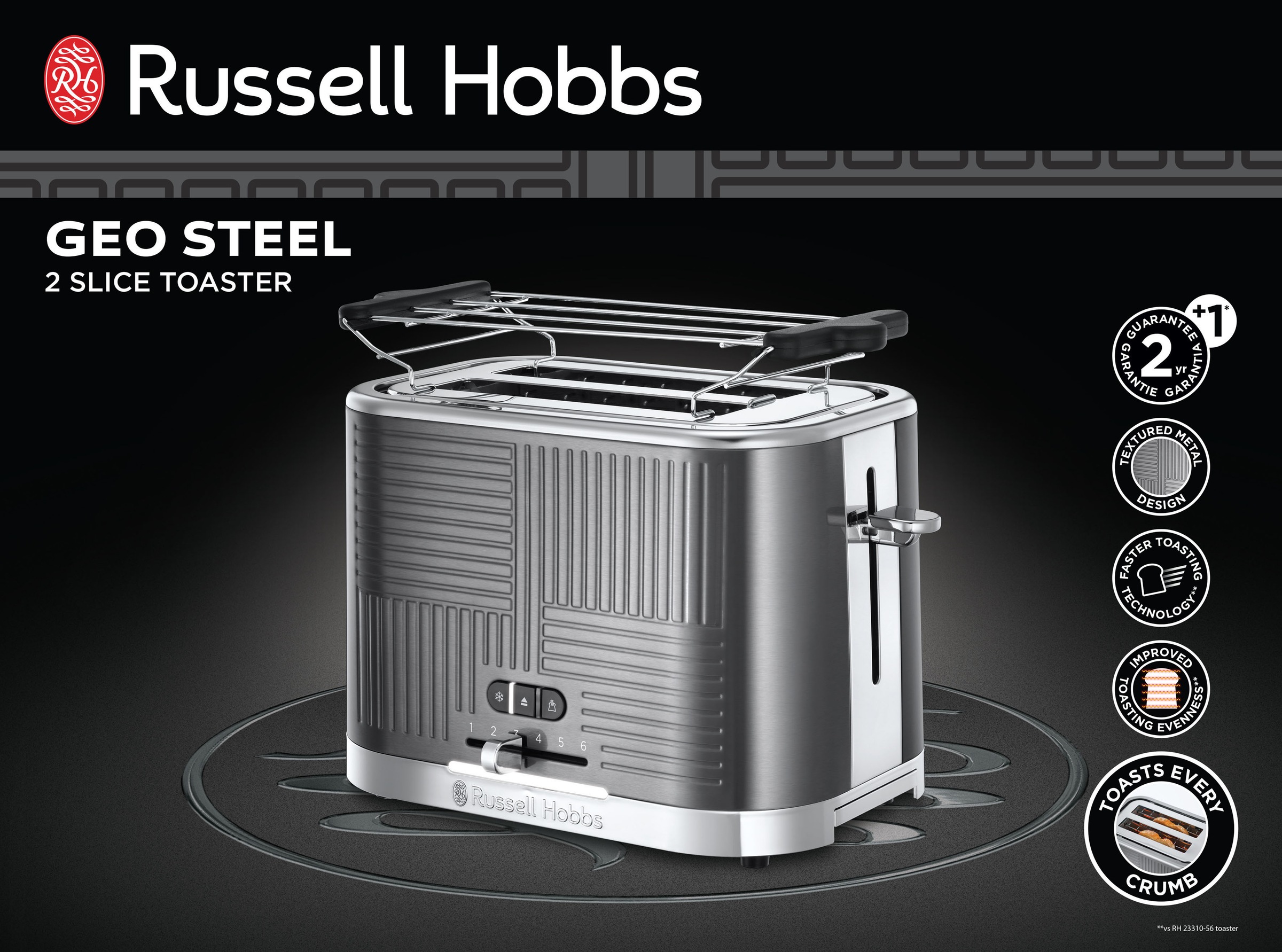 RUSSELL HOBBS Toaster »Geo Steel 25250-56«, 2 kurze Schlitze, 1640 W