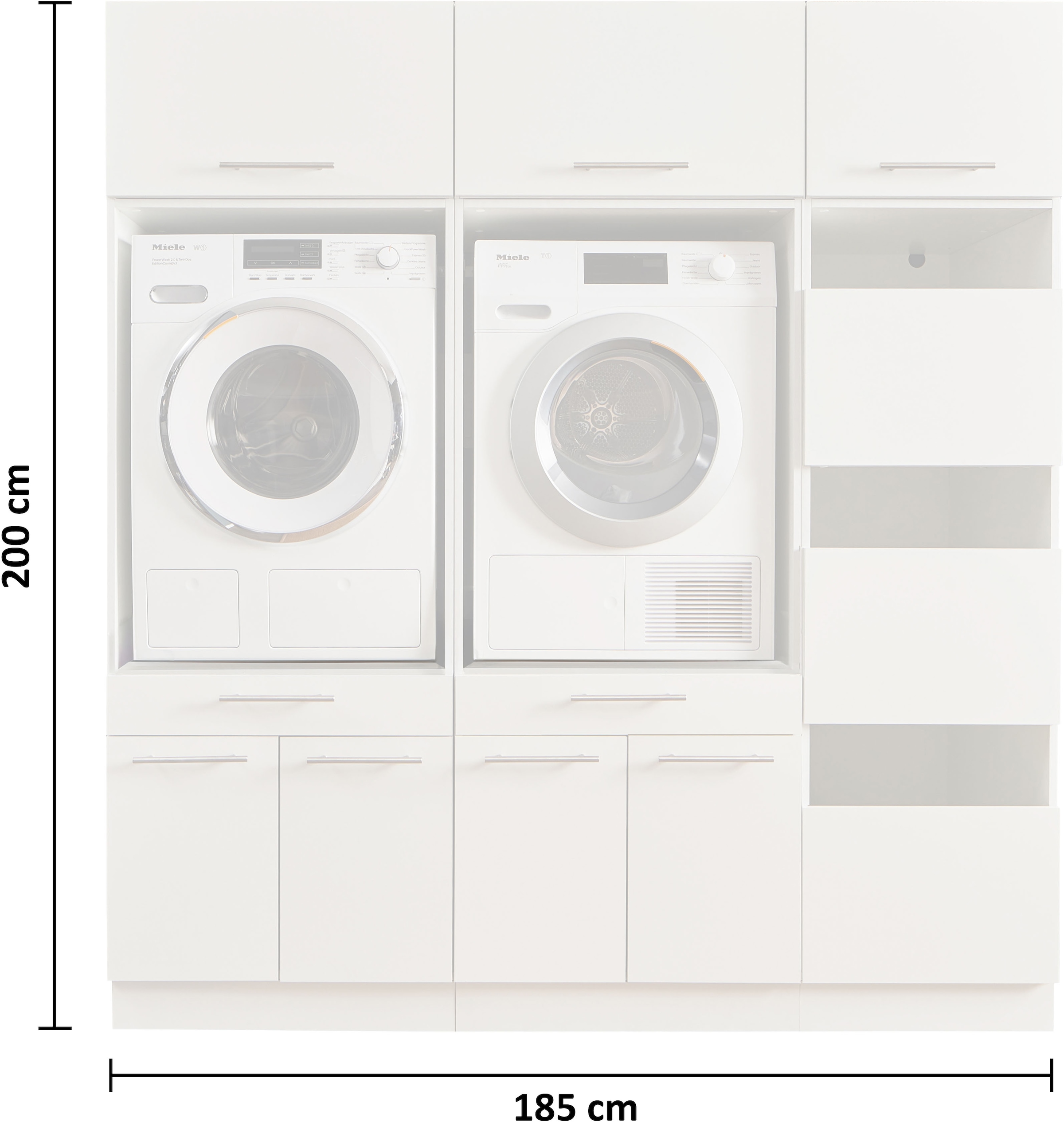 Laundreezy Mehrzweckschrank-Set »LAUNDREEZY LDSK11«, Breite 185 cm