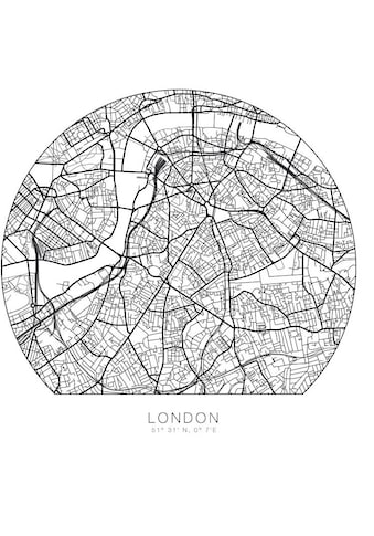 Wandtattoo »London Stadtplan selbstklebend«, (1 St.)